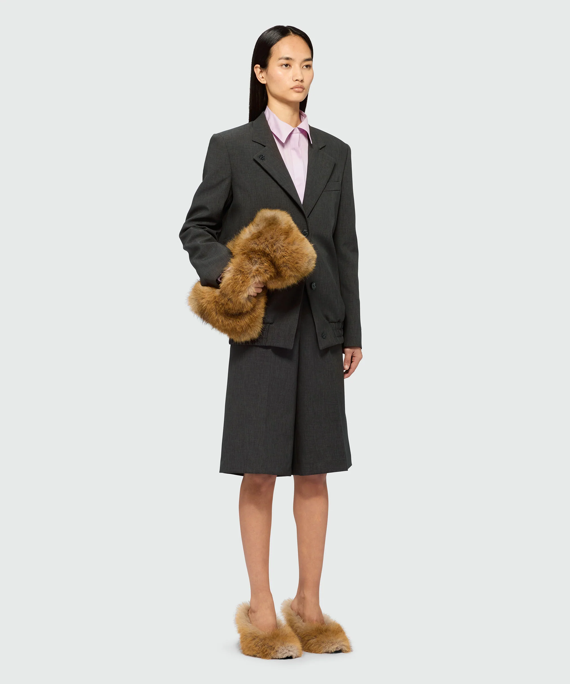 Anthracite jacket with twill lapels - Image 4