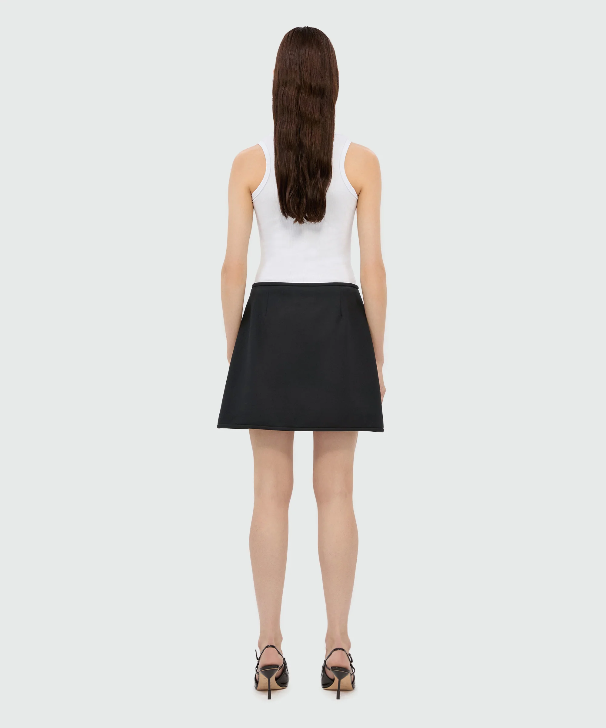 Black cady miniskirt with "TheMwave" detail - Image 3