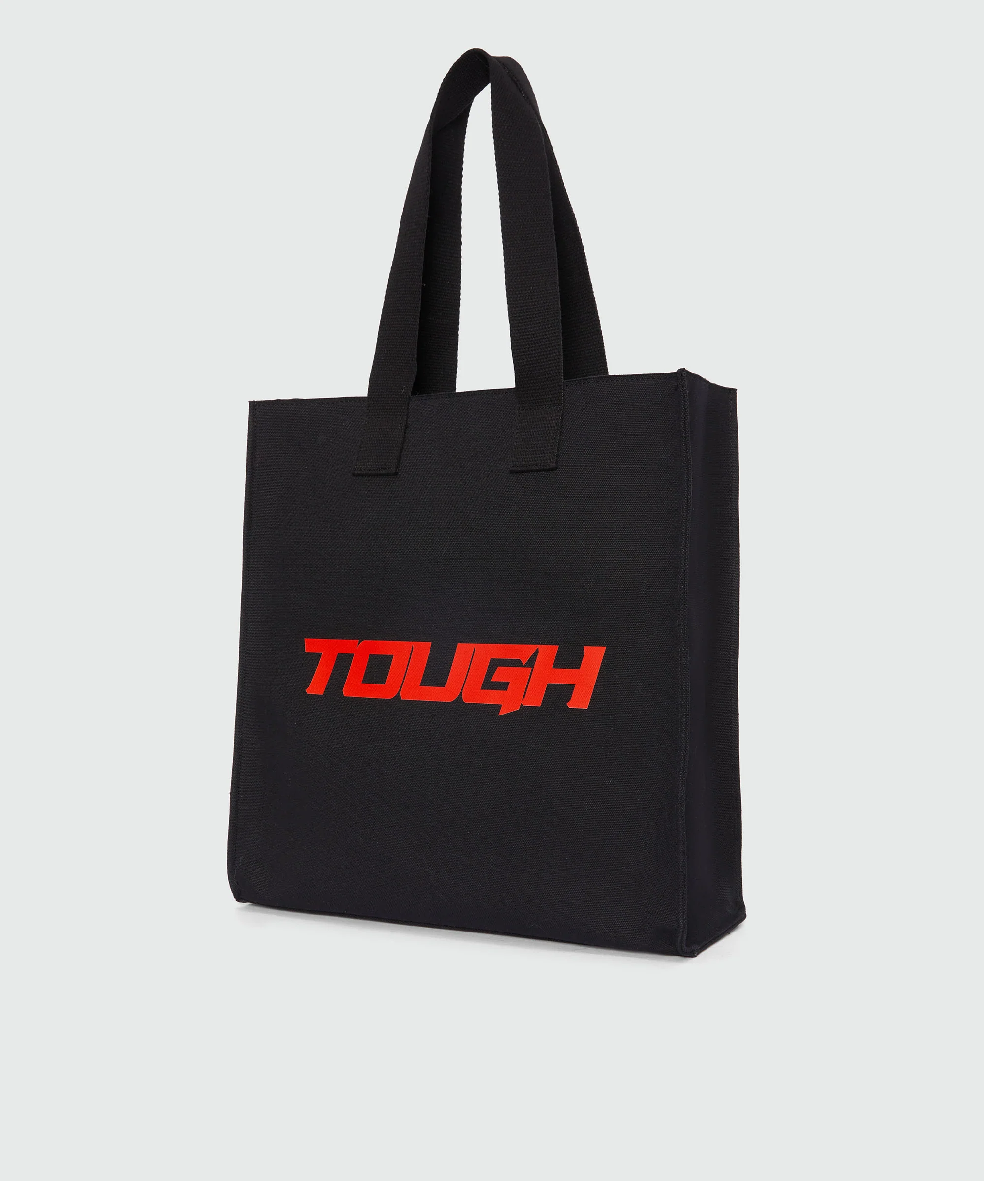 Black canvas tote with "Tough" print and lettering - Image 3