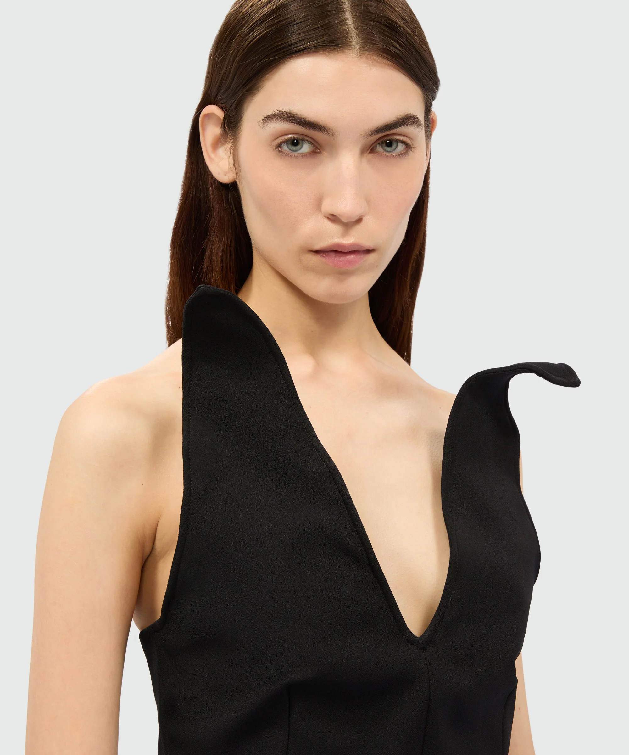 Black corset dress in double crêpe cady - Image 5