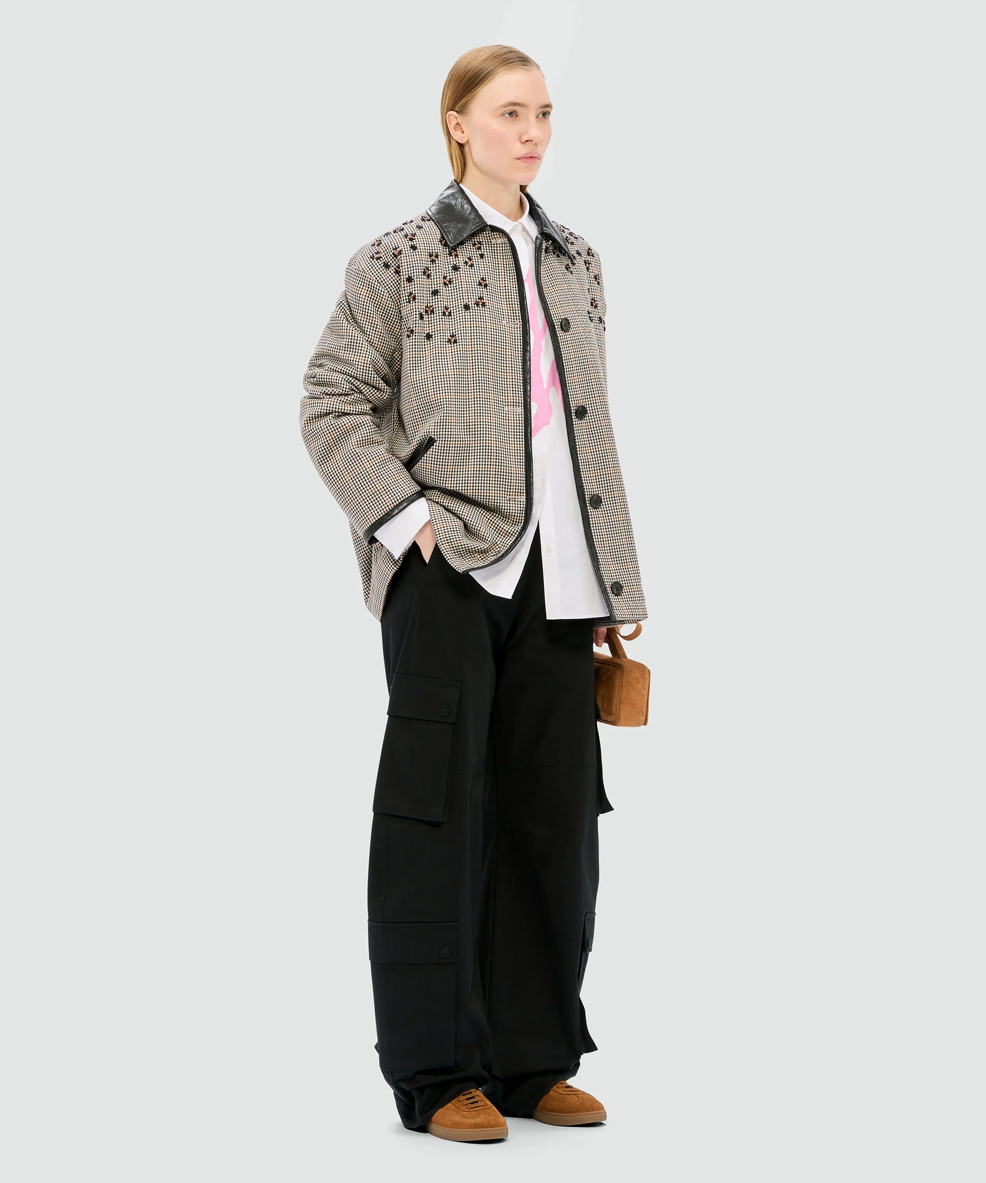 Black cotton drill cargo pants - Image 4