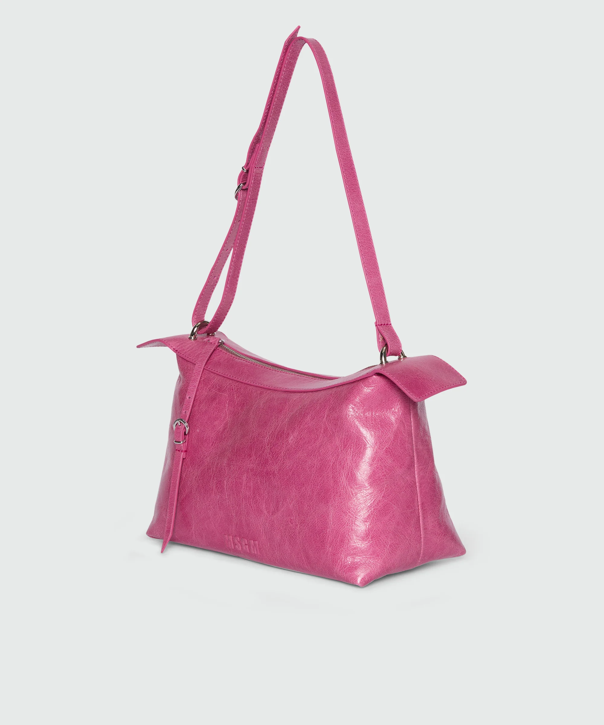 The Molly pink crackled leather shoulder bag - Image 3