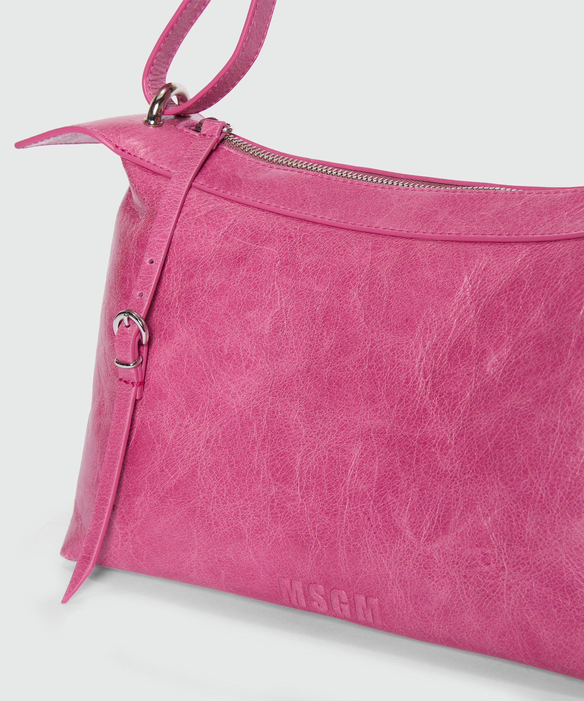 The Molly pink crackled leather shoulder bag - Image 4