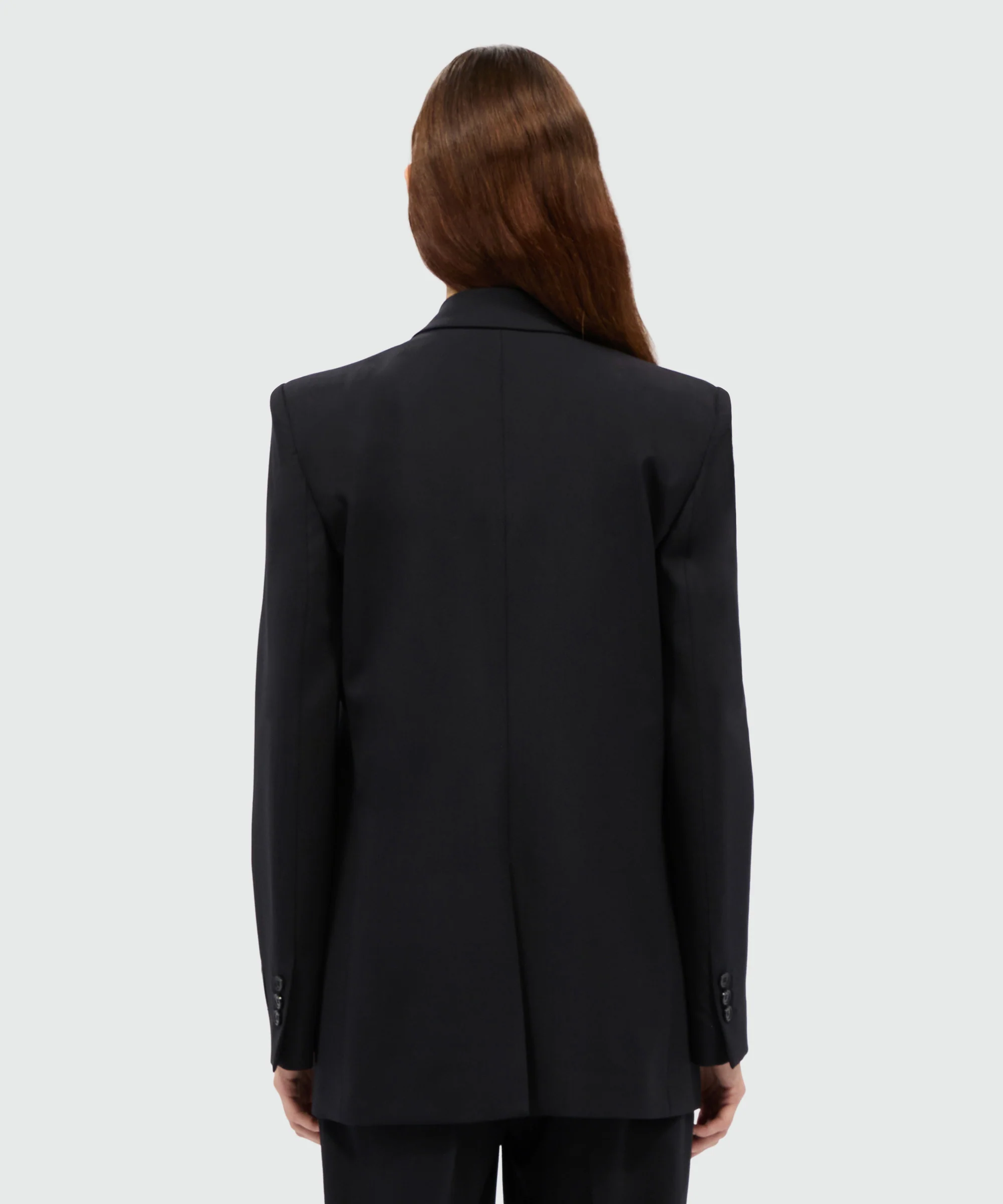 Black double-breasted jacket in cool wool - Image 3