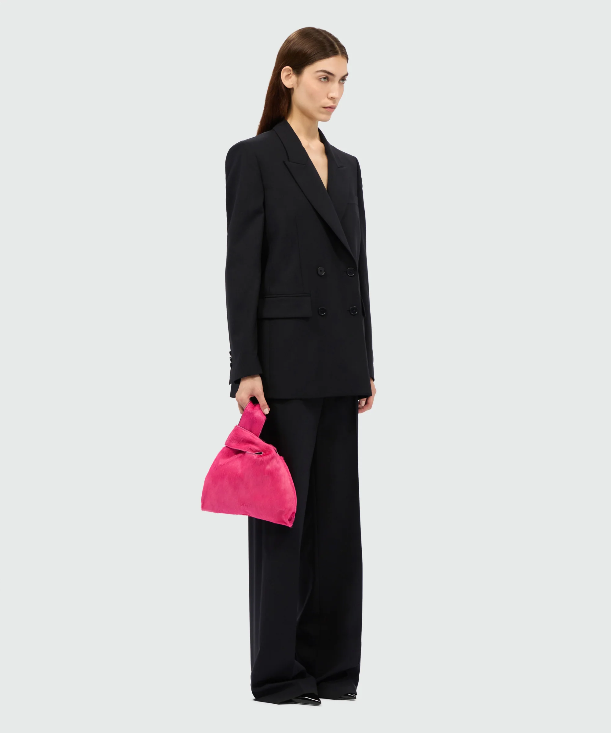 Black double-breasted jacket in cool wool - Image 4