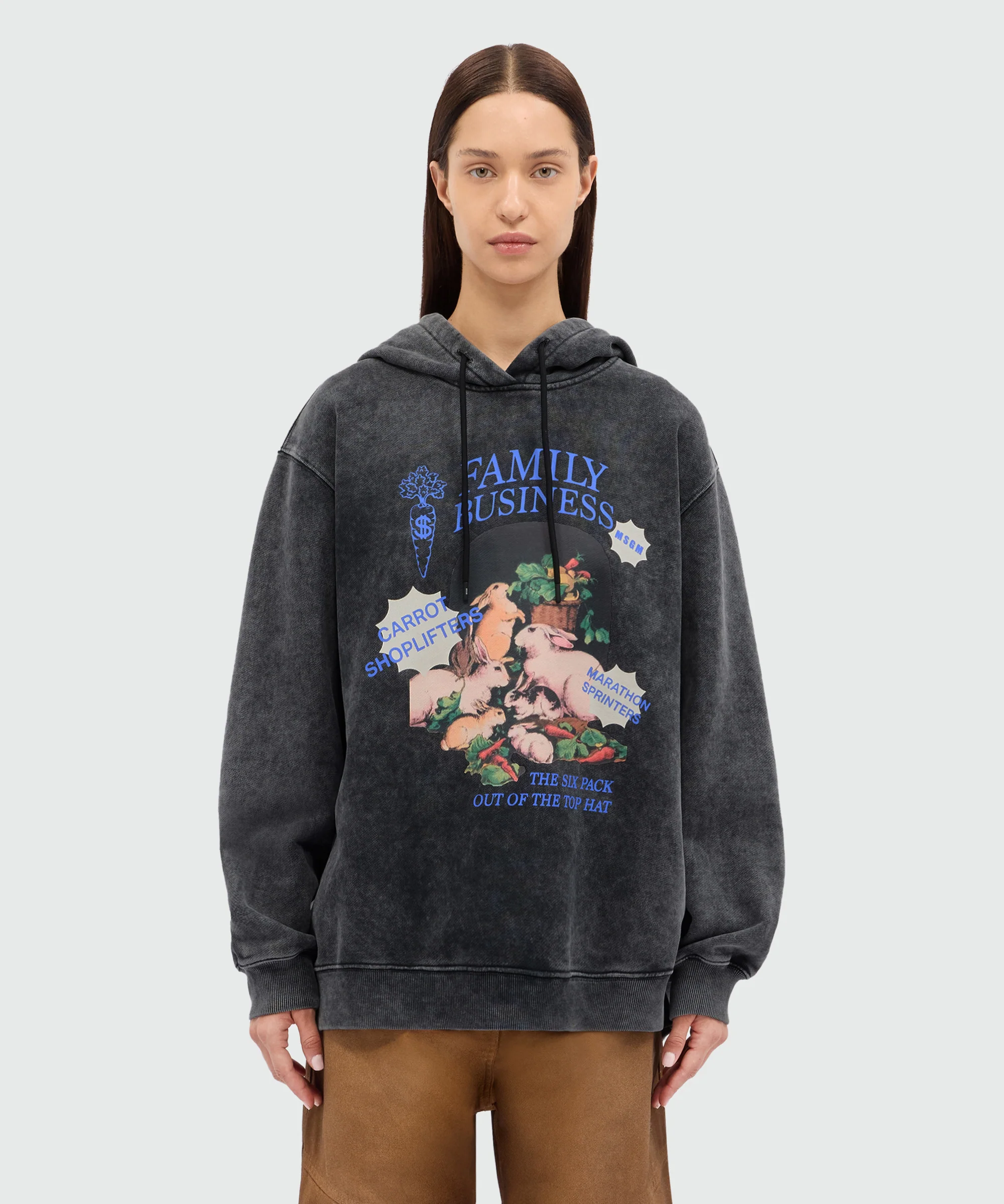 Black jersey hoodie with "Family Business" print - Image 2