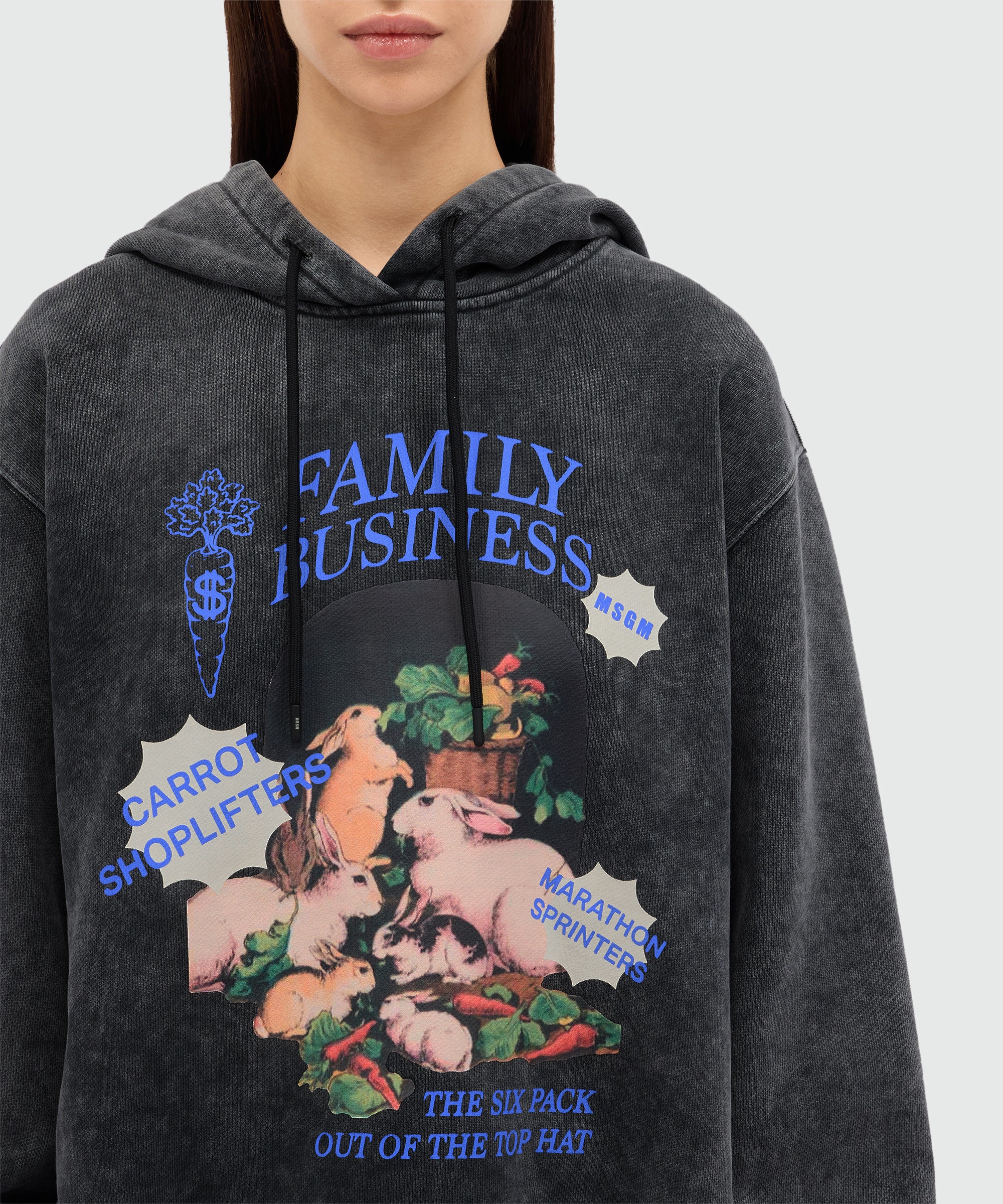 Black jersey hoodie with "Family Business" print - Image 5
