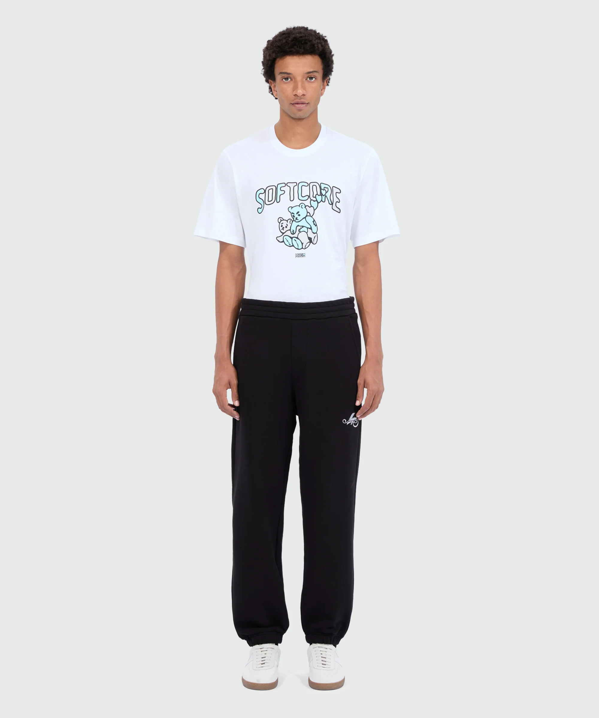 Black jersey joggers with cursive MSGM logo - Image 2