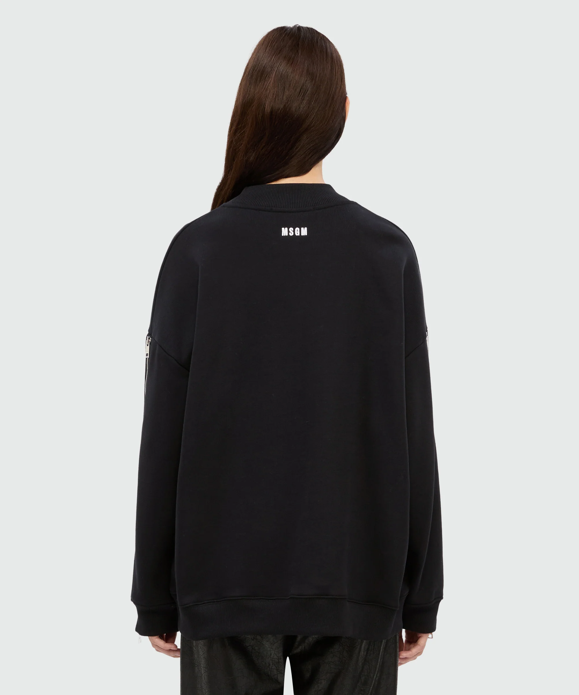 Black jersey sweatshirt with "Sketched Bunny" print - Image 3