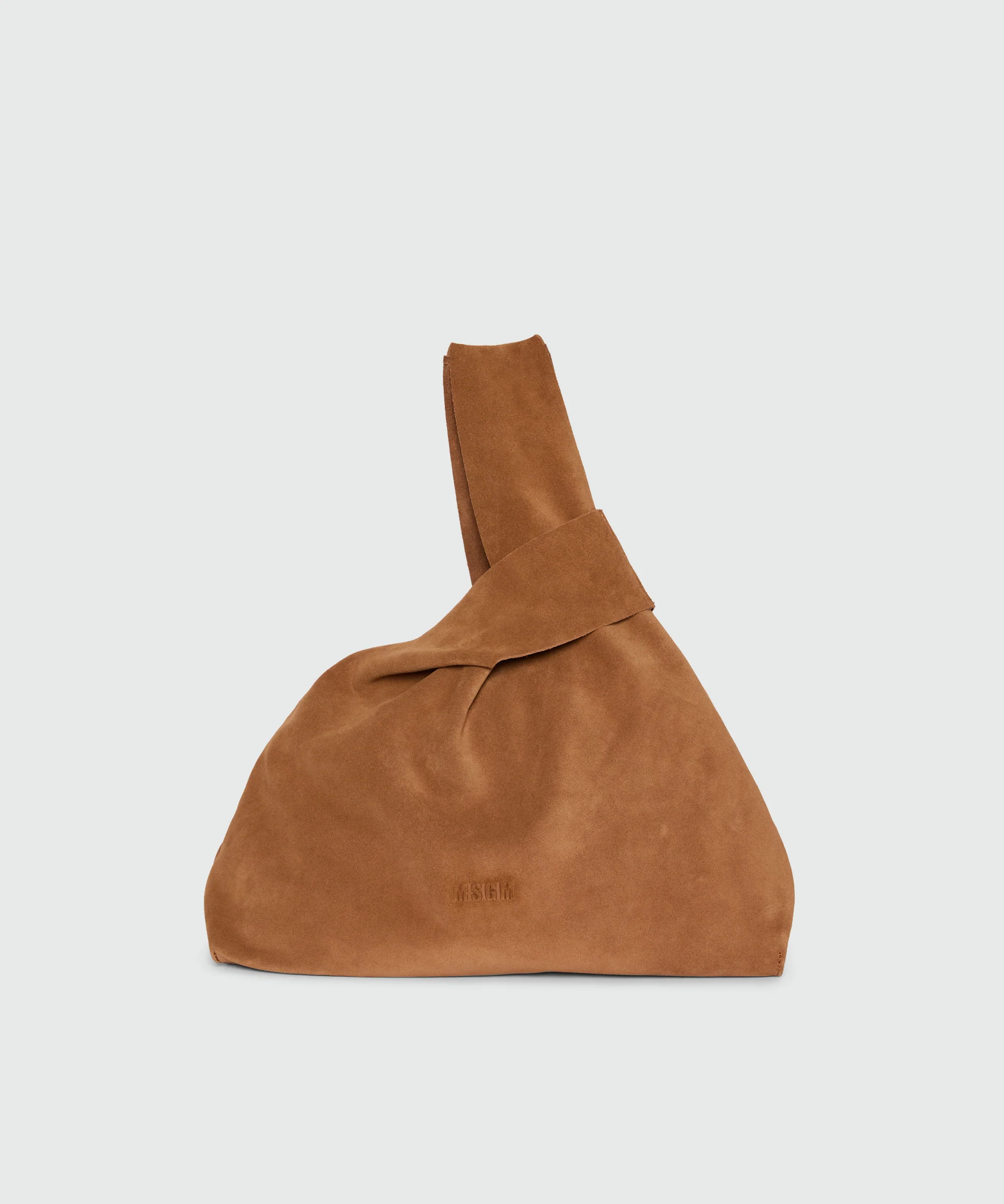 Brown suede handbag