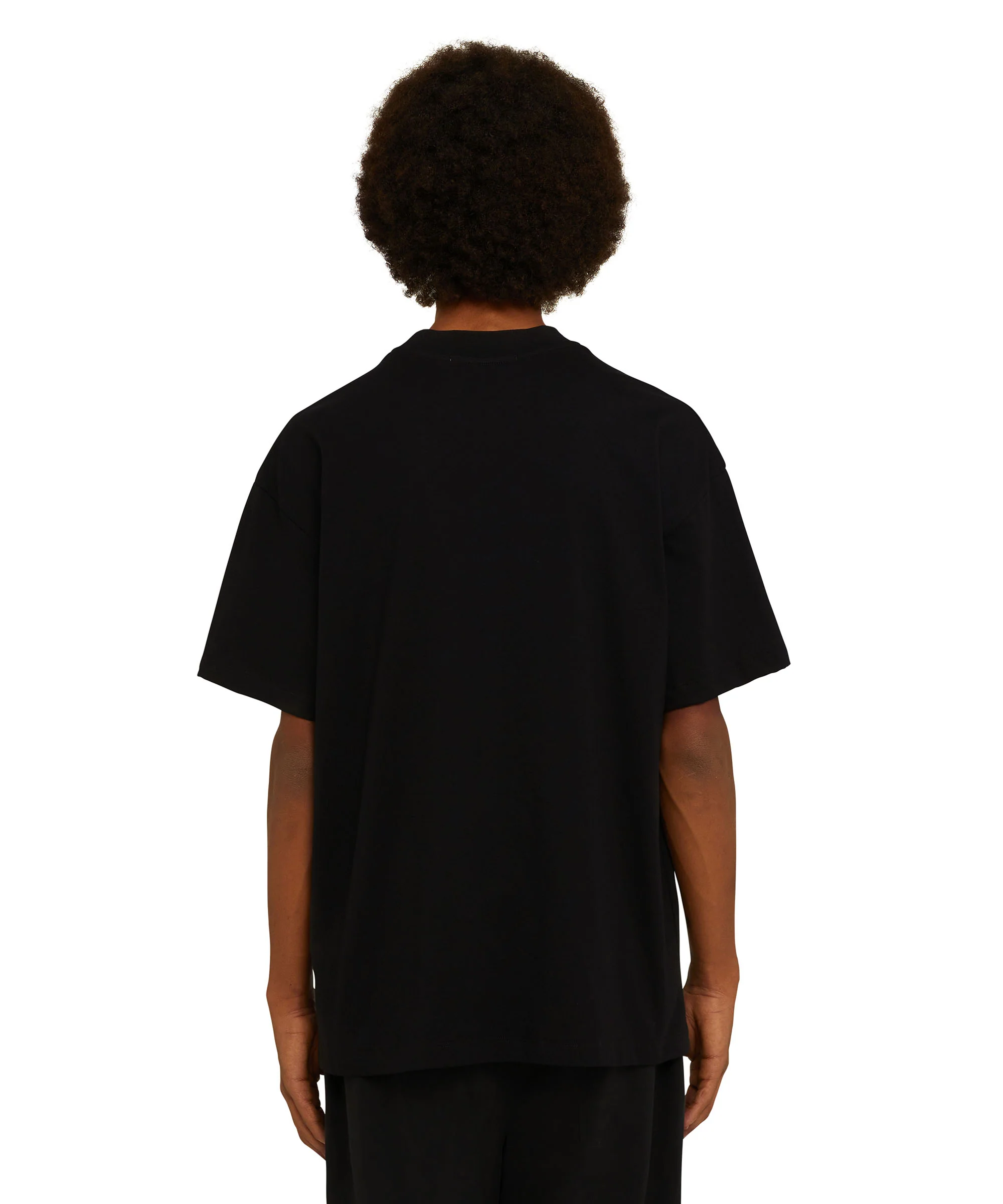 Cotton crewneck t-shirt with new brushed MSGM logo - Image 3