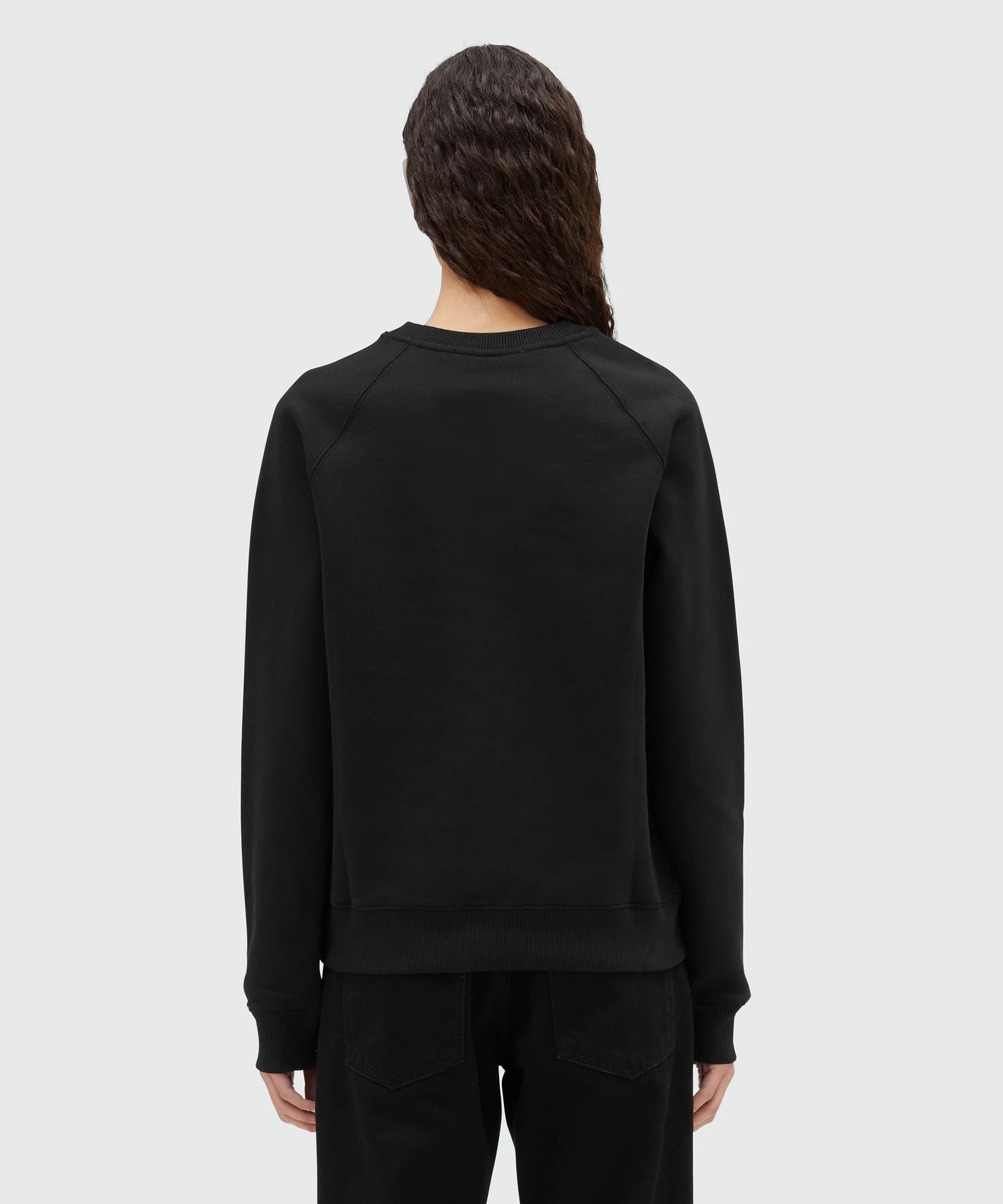 Crew neck cotton sweatshirt with a brushed logo - Image 3