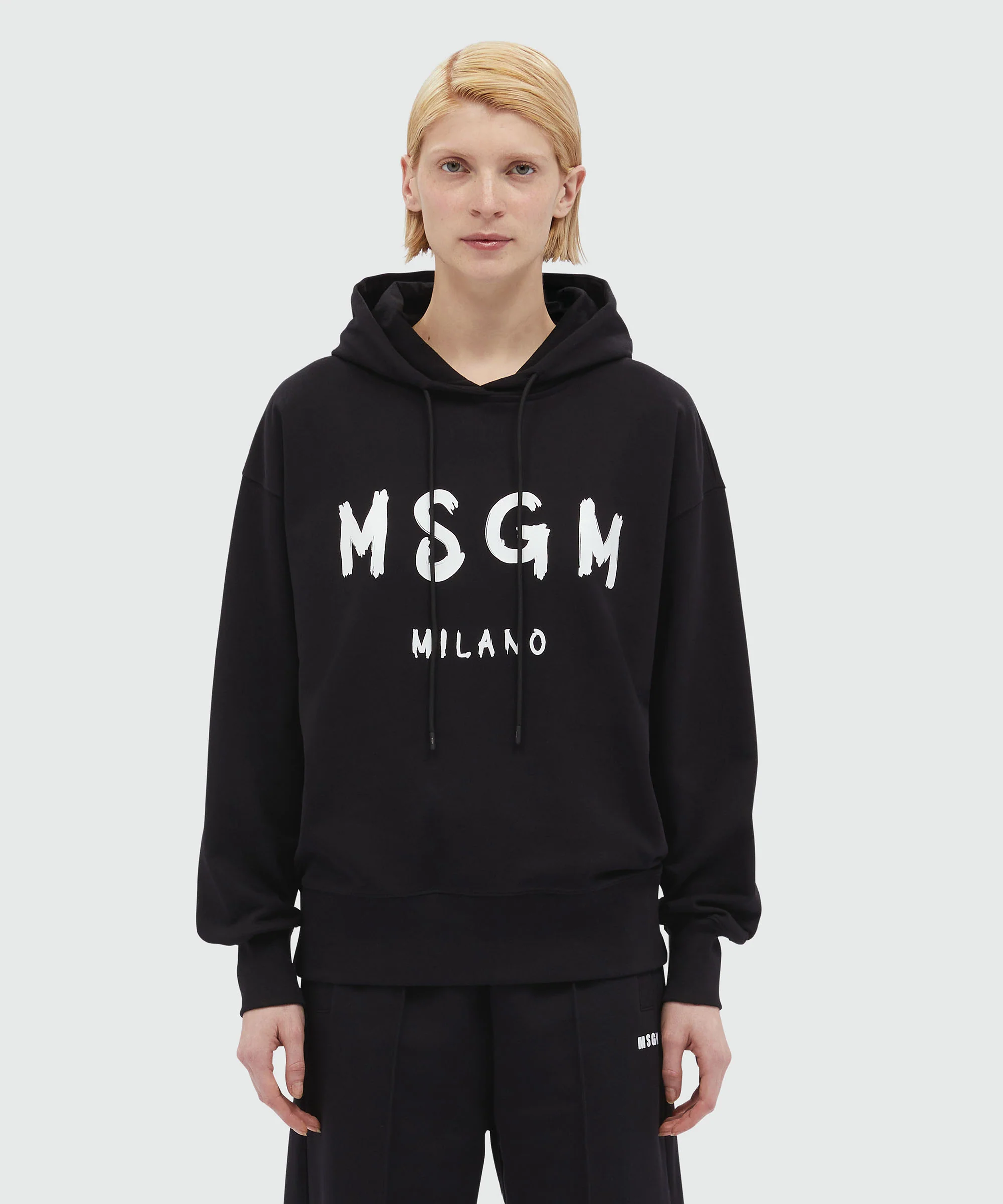 Black Hoodie with brushstroke logo - Image 2