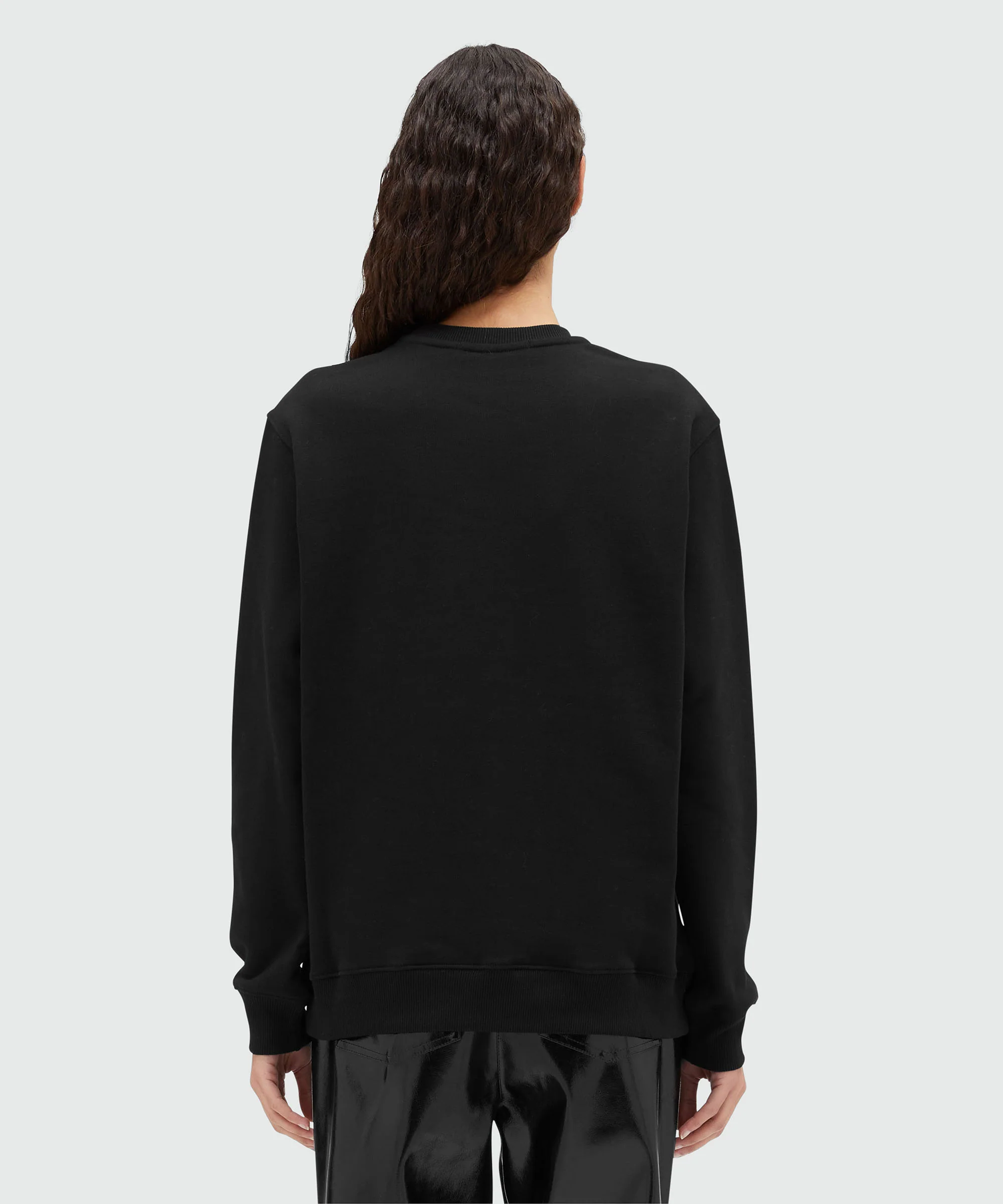 Black crew neck sweatshirt with box logo - Image 3