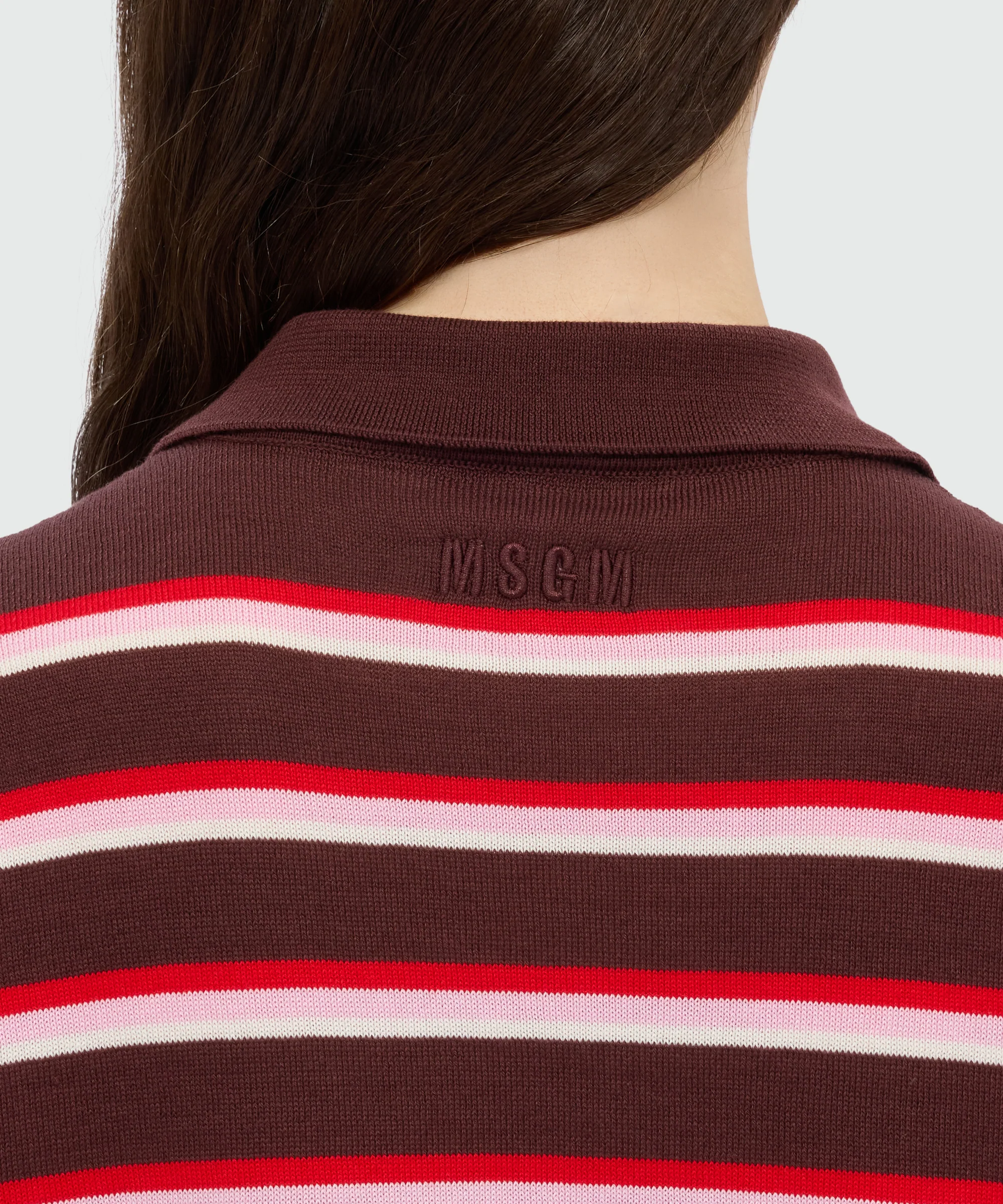 Horizontal striped knit polo. - Image 5