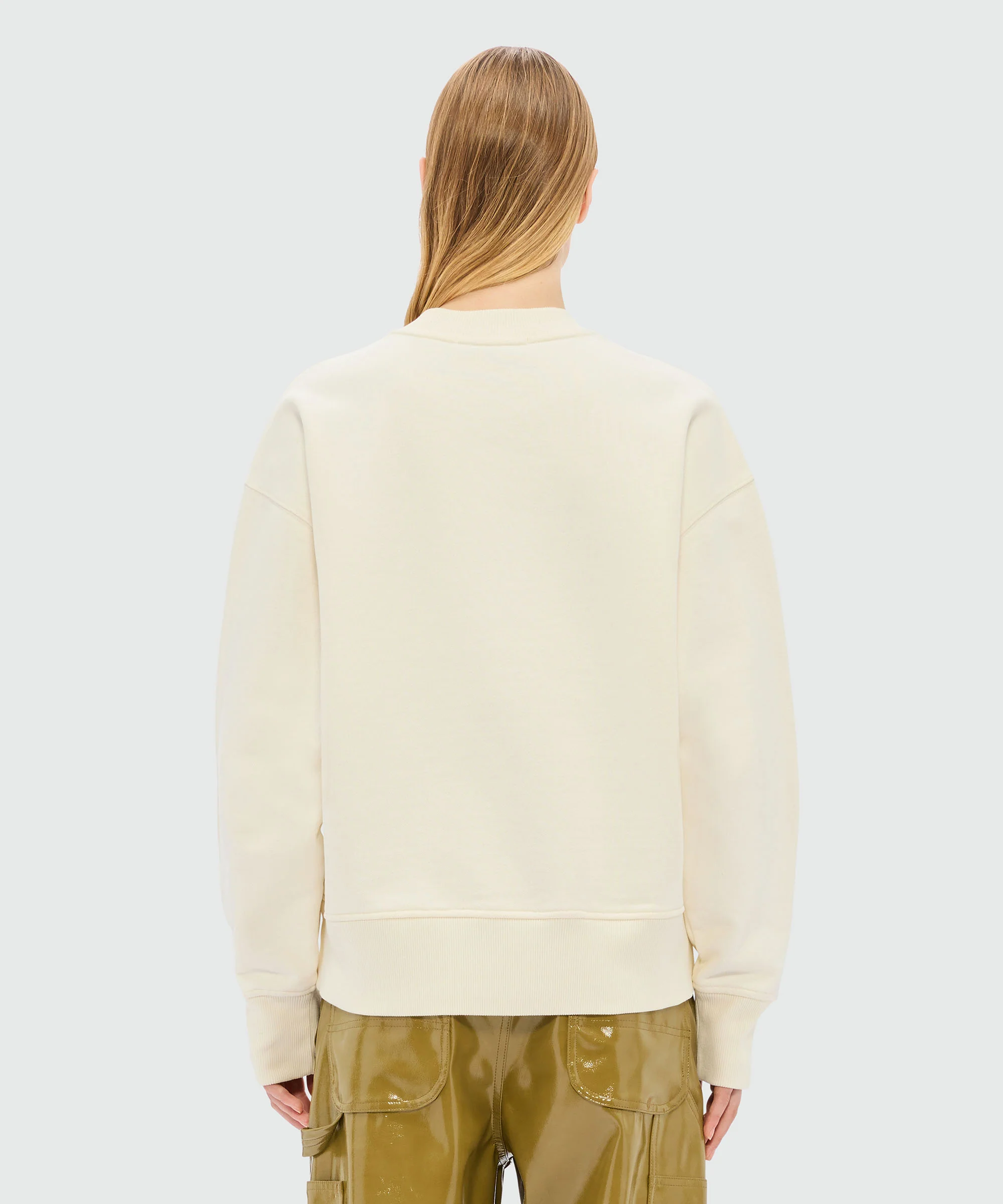 Ivory jersey sweatshirt with "Cute Kitty" graphic and cursive MSGM logo - Image 3