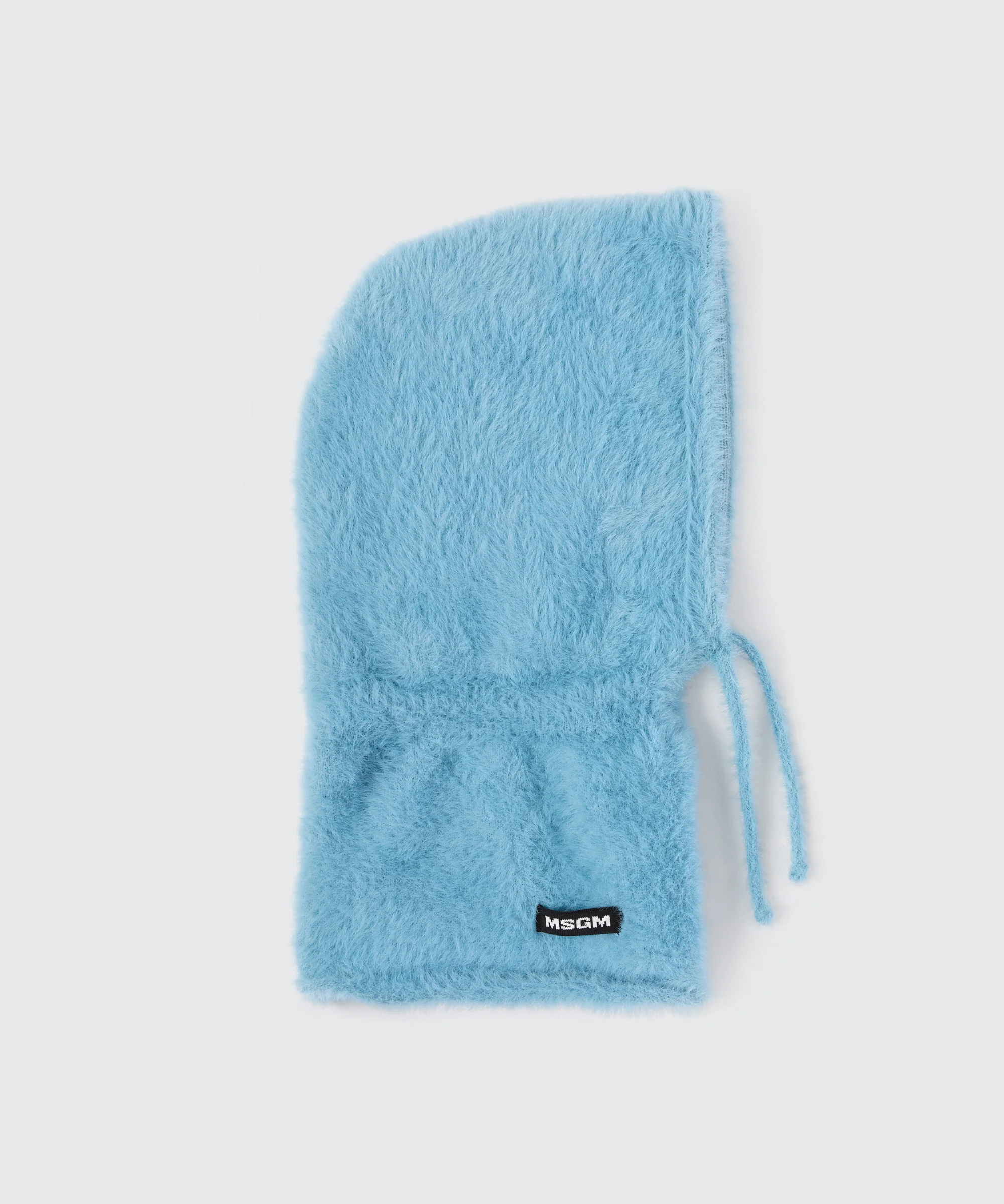 Light blue knitted balaclava with MSGM logo label