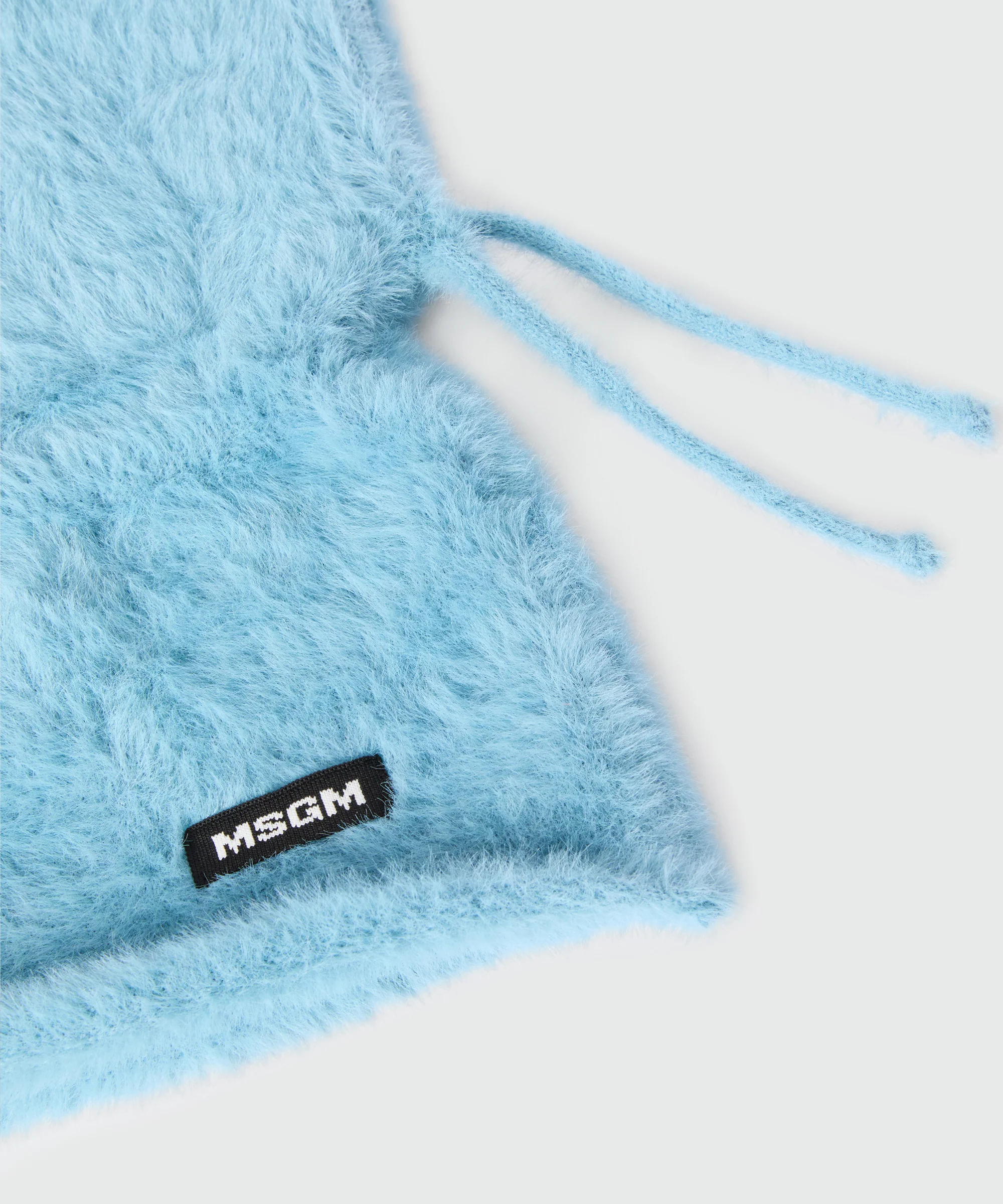 Light blue knitted balaclava with MSGM logo label - Image 2
