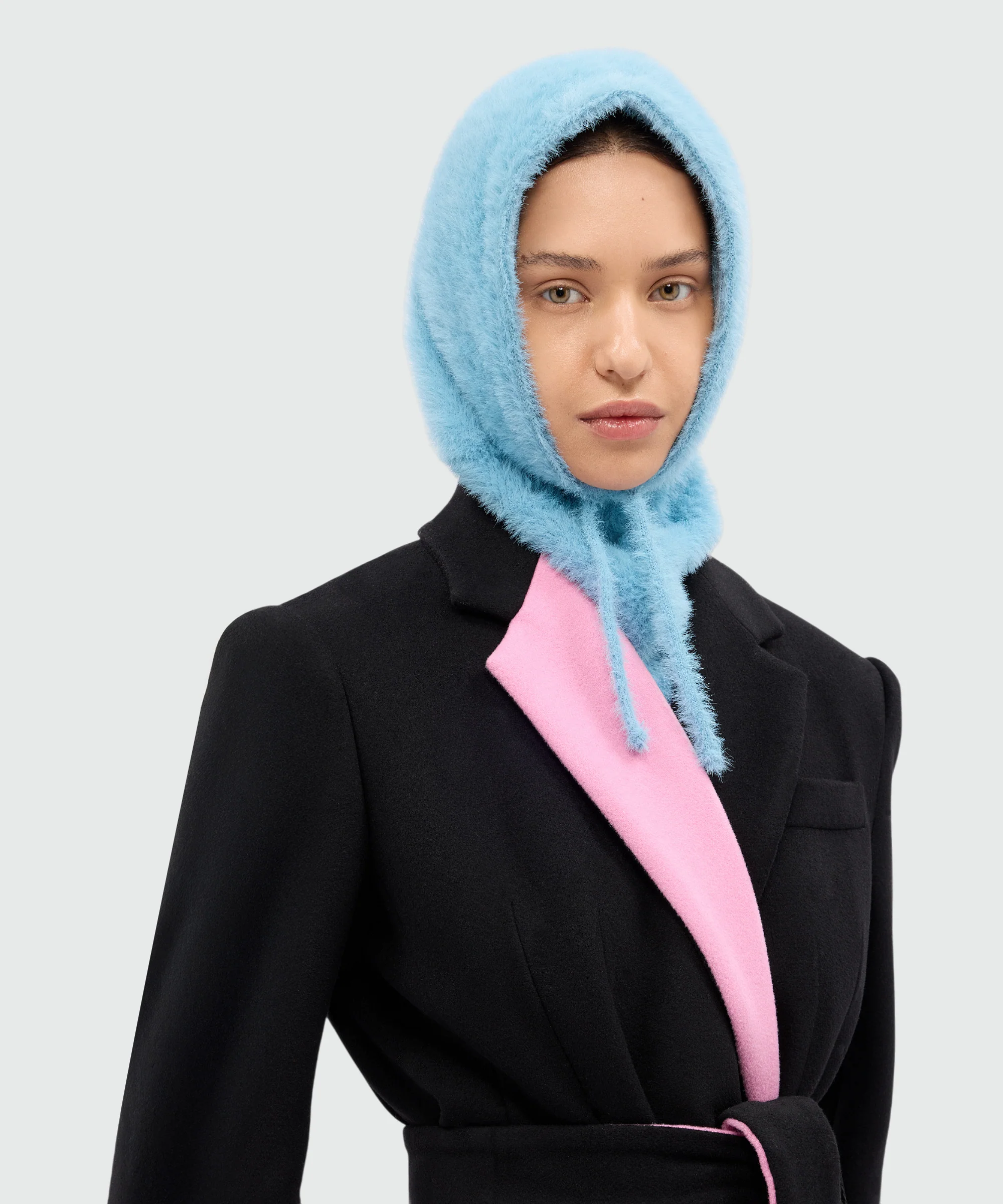 Light blue knitted balaclava with MSGM logo label - Image 3