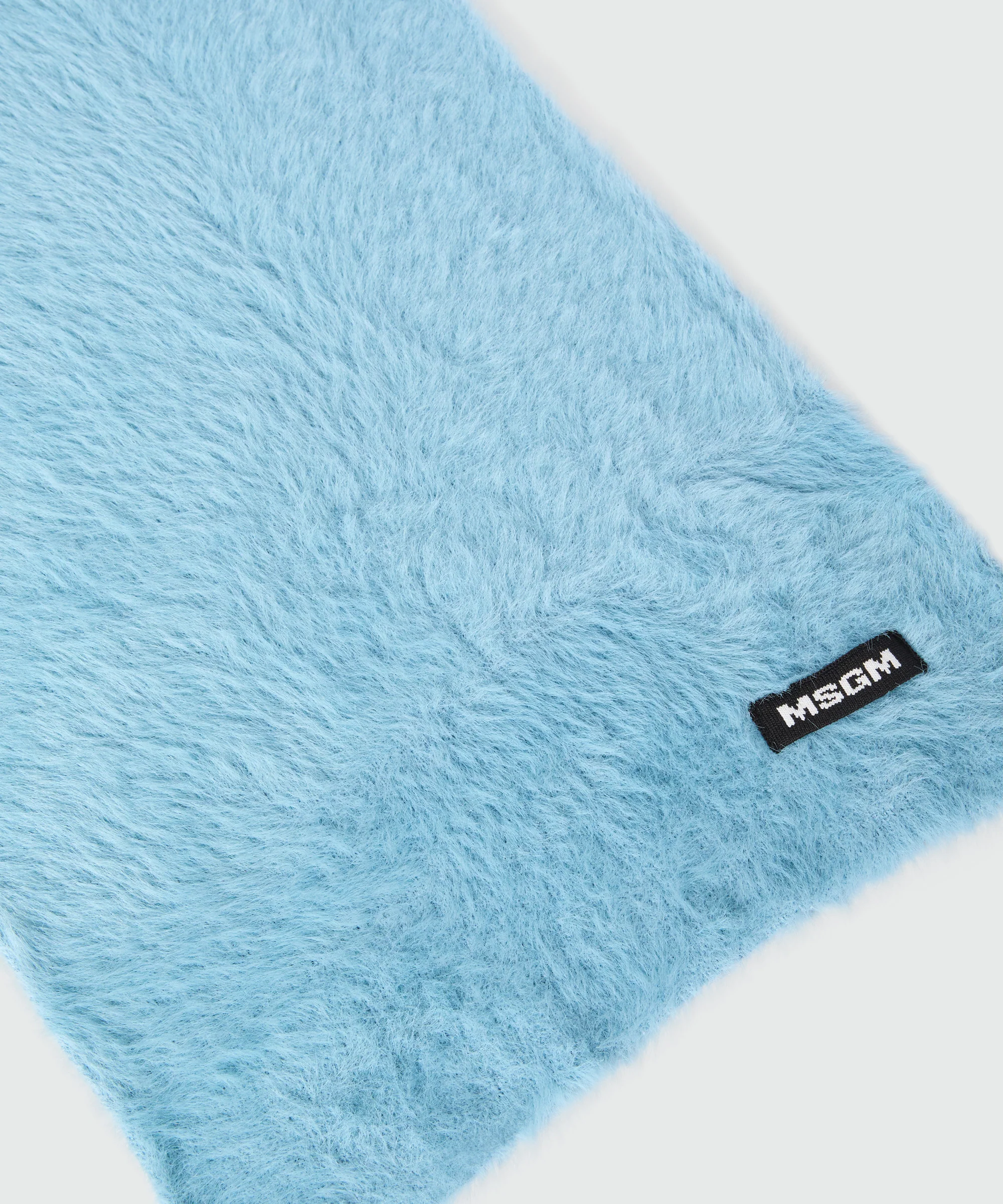 Light blue scarf with MSGM logo label - Image 2