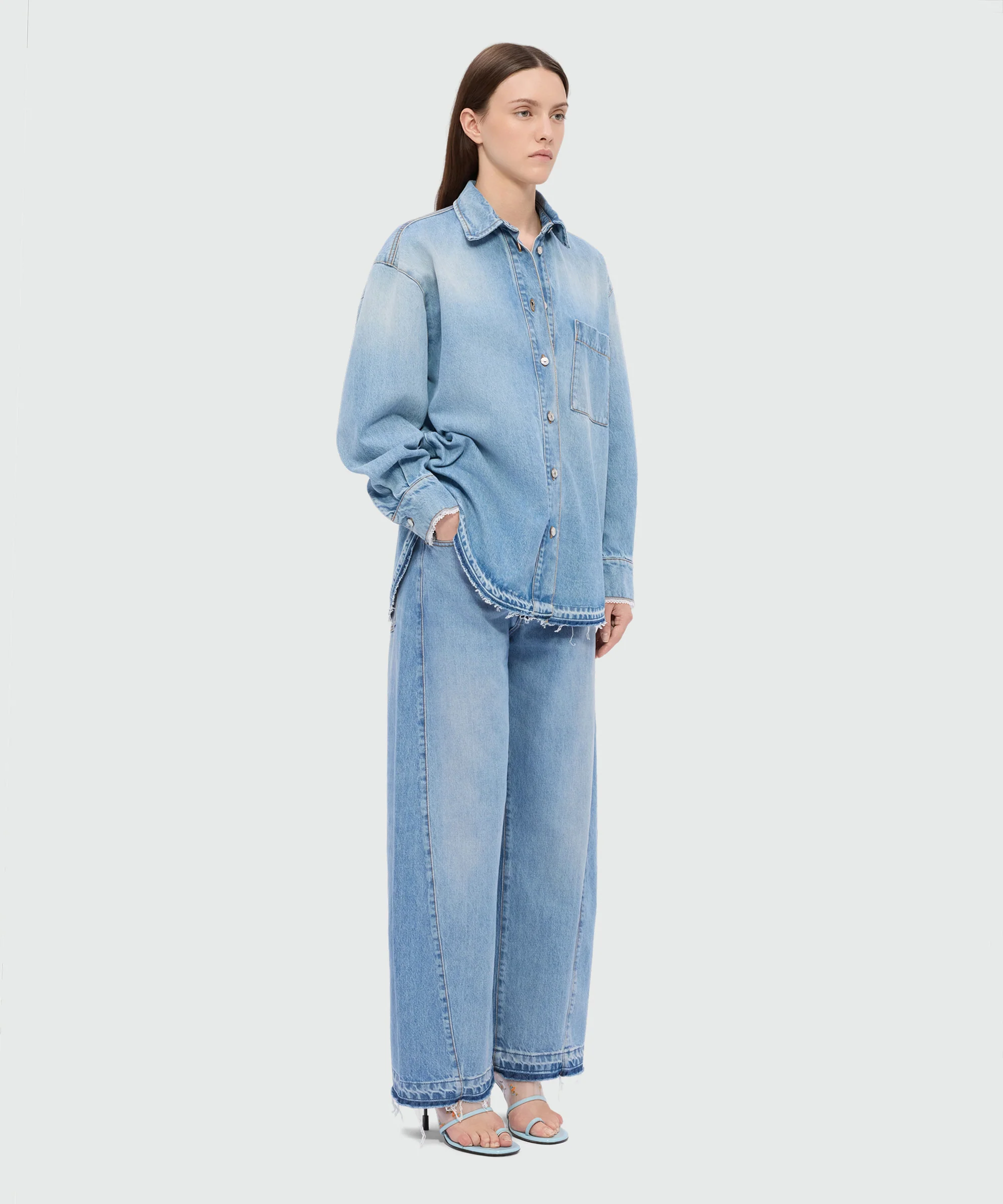 Light stone-washed five-pocket denim trousers with balloon leg - Image 4
