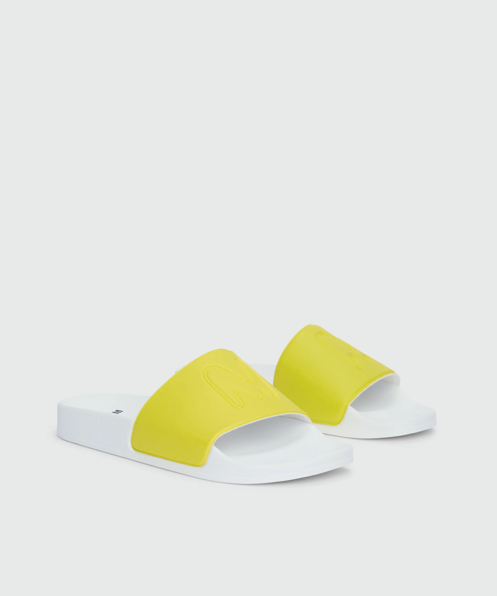 Lime rubber sandals with raised logo - Image 3