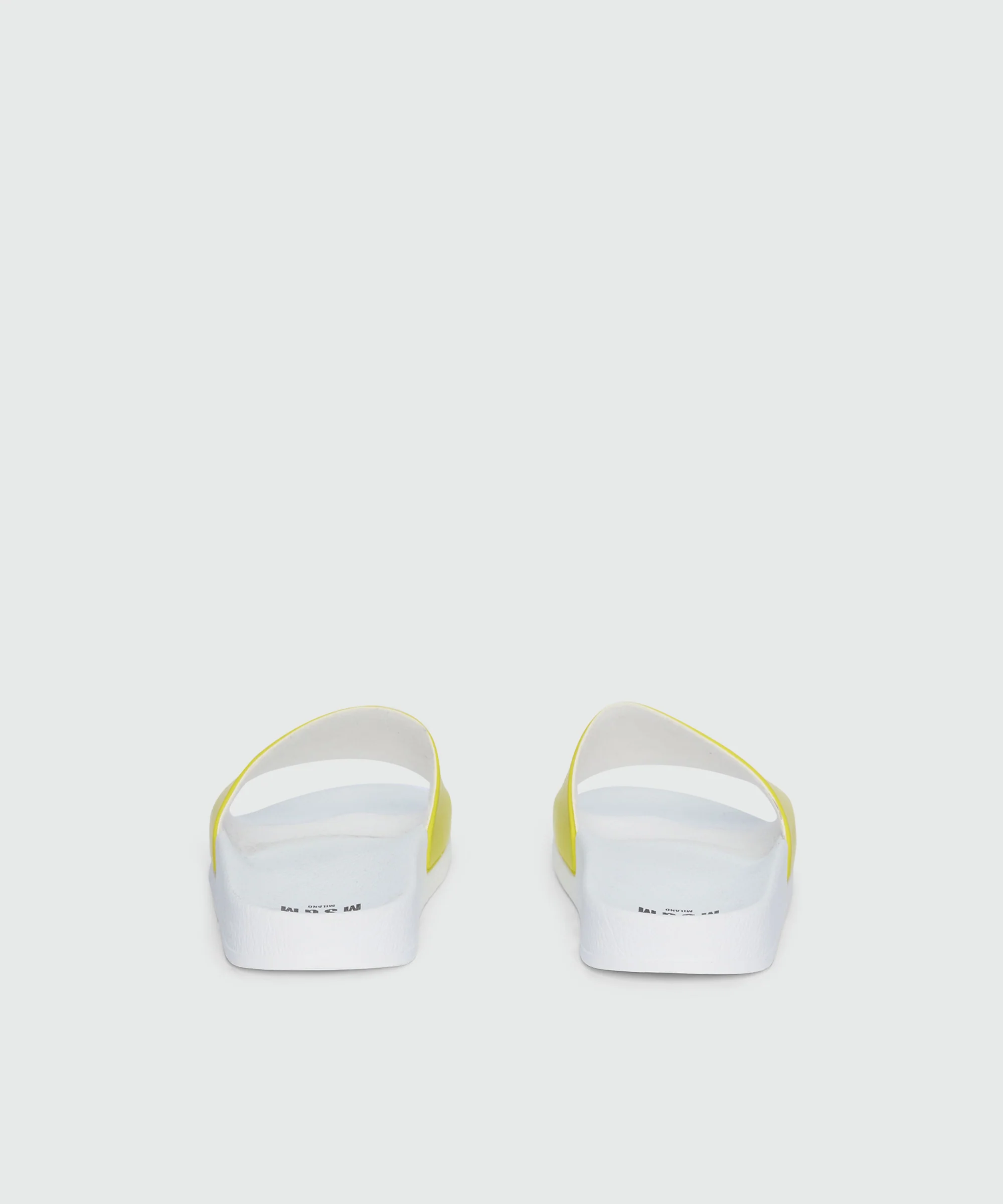Lime rubber sandals with raised logo - Image 3