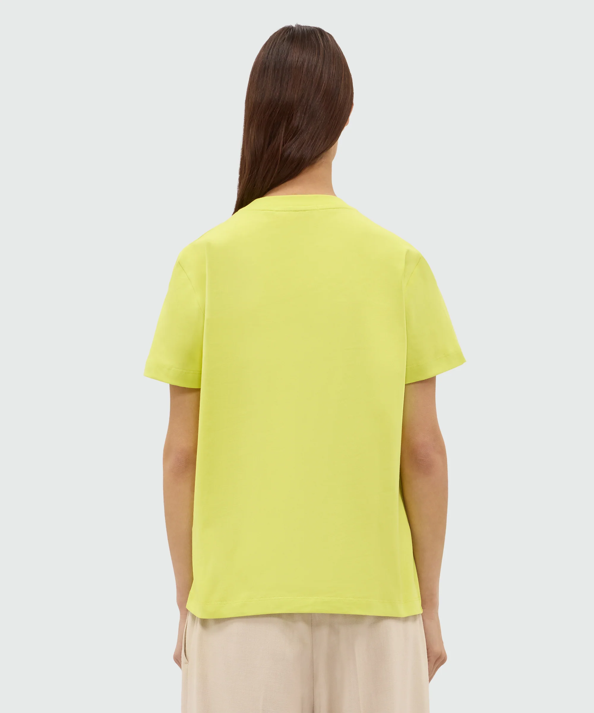 Lime short-sleeve cotton jersey T-shirt with micro logo on the front - Image 3