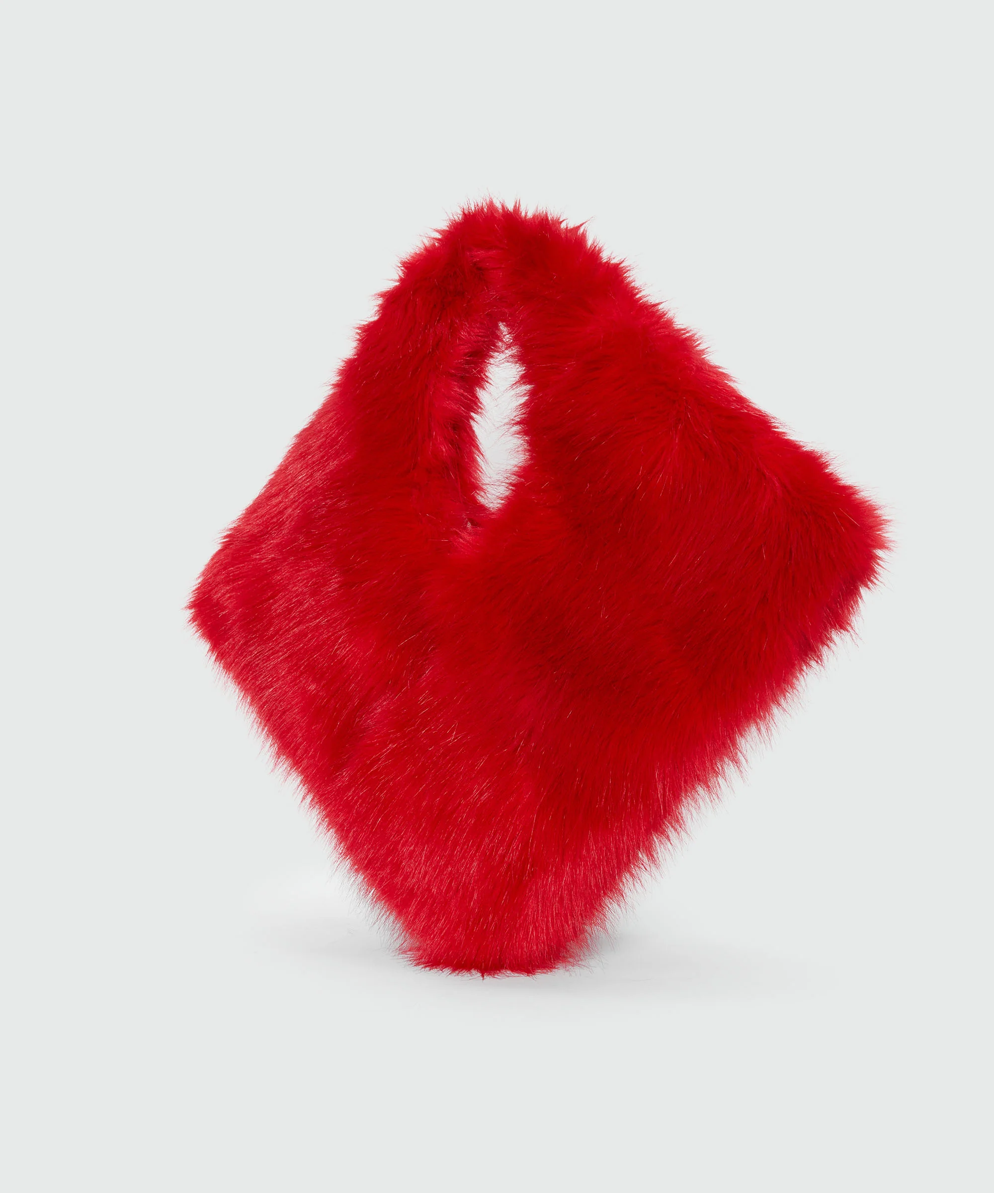 Maxi red faux fur shoulder bag - Image 3