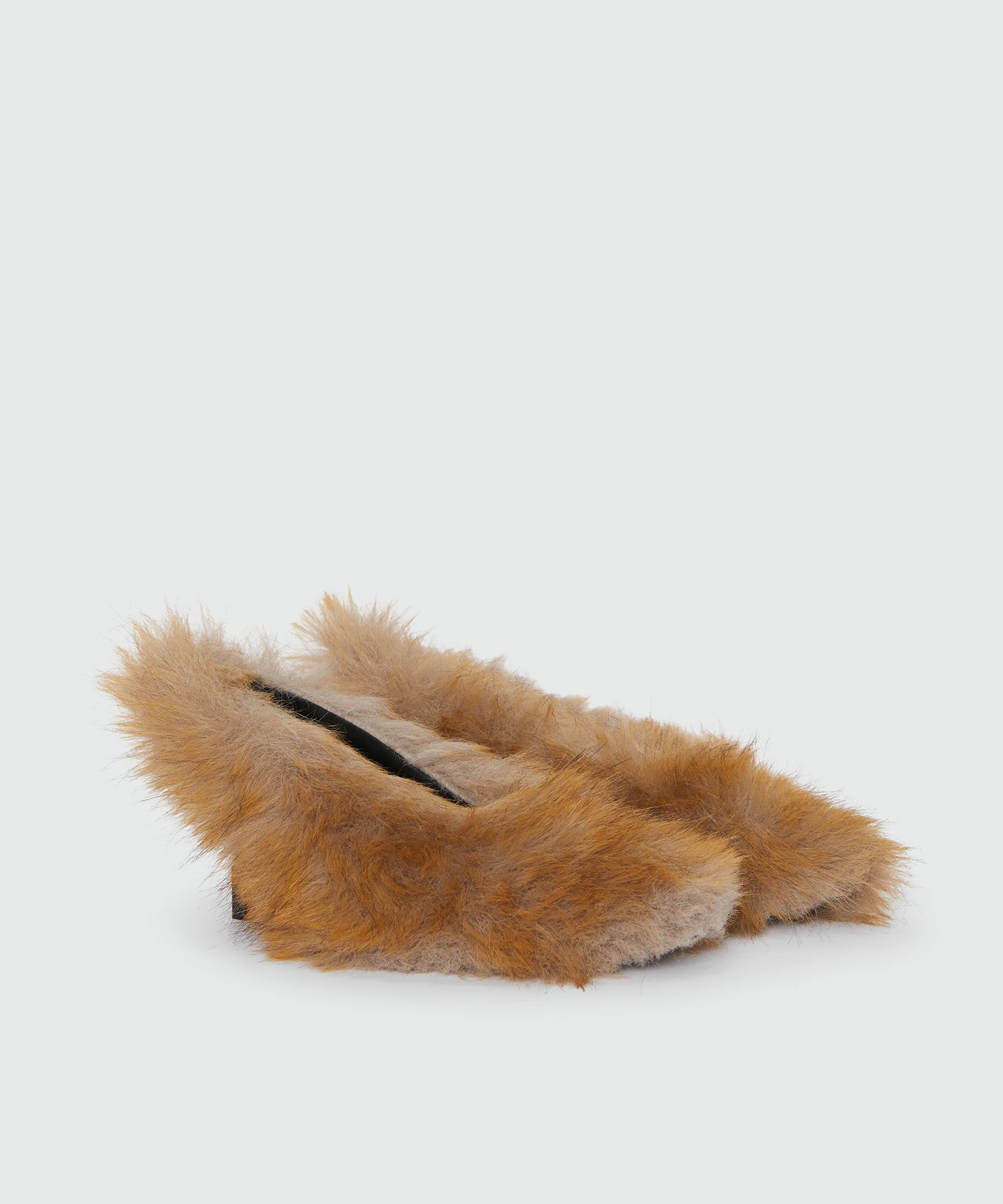 MSGM Iconic natural faux fur mules with heel - Image 3