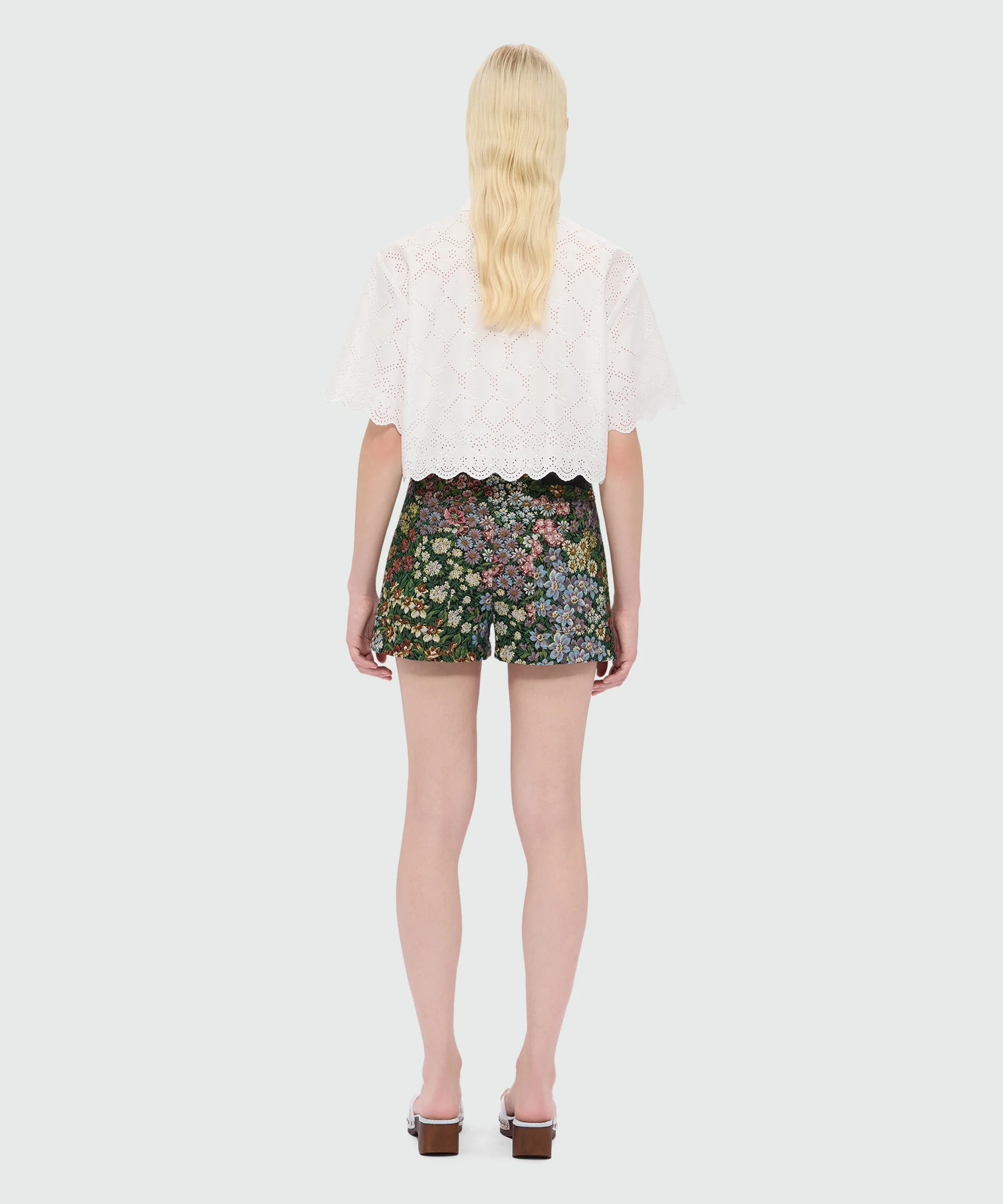 Multicolor floral jacquard shorts - Image 3