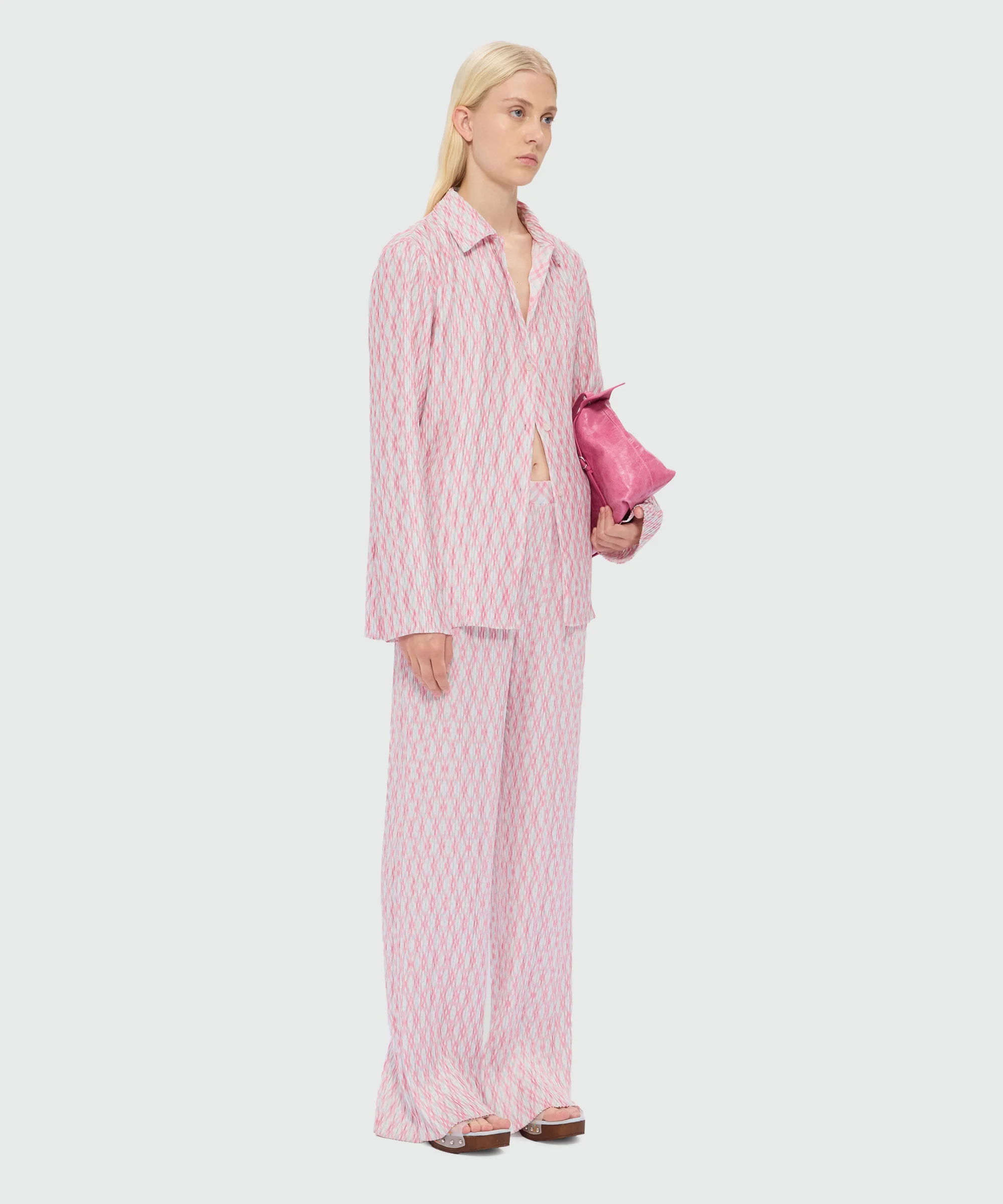 Multicolor pleated check-print shirt - Image 4