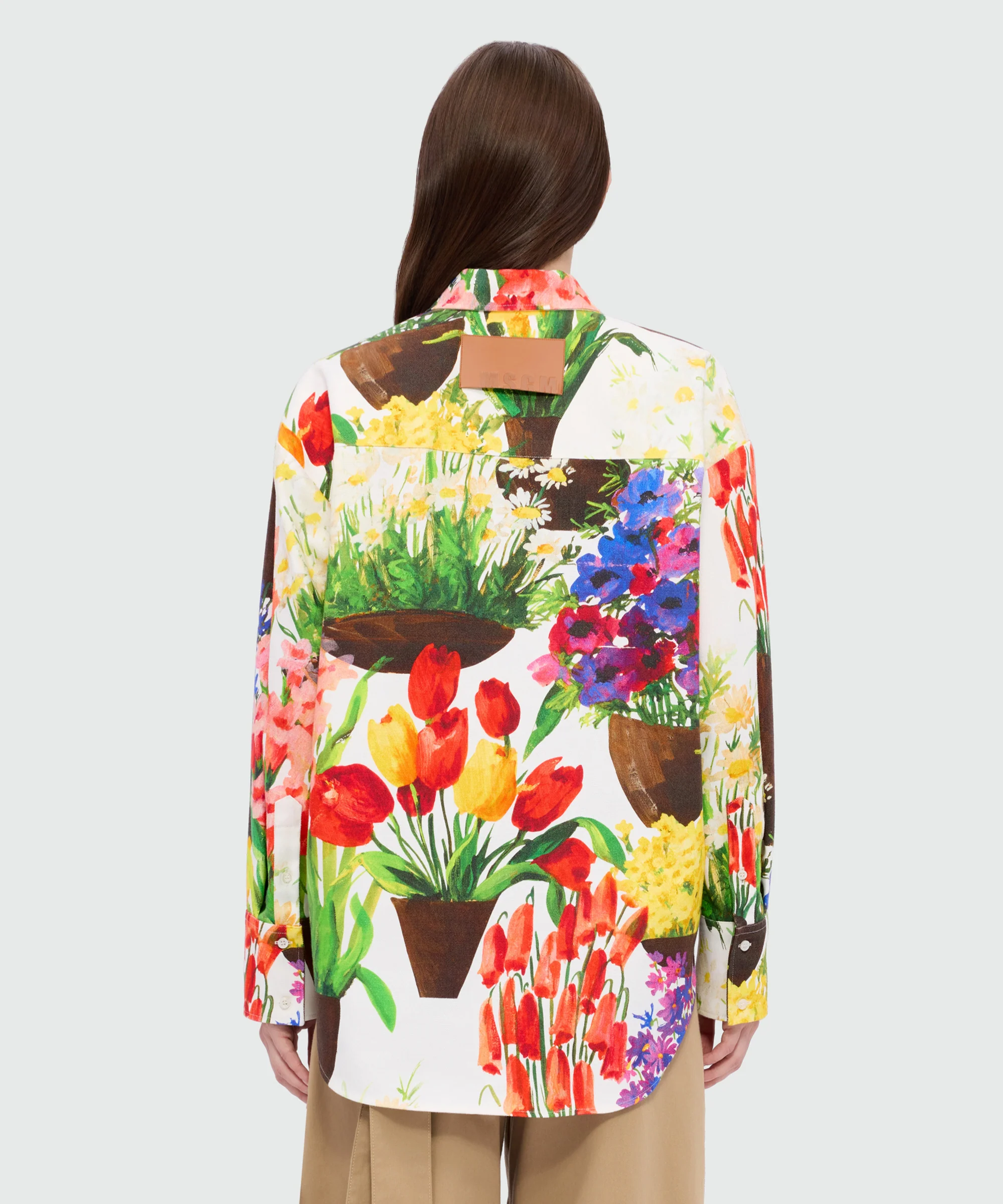 Multicolor printed canvas shirt dress - Image 3