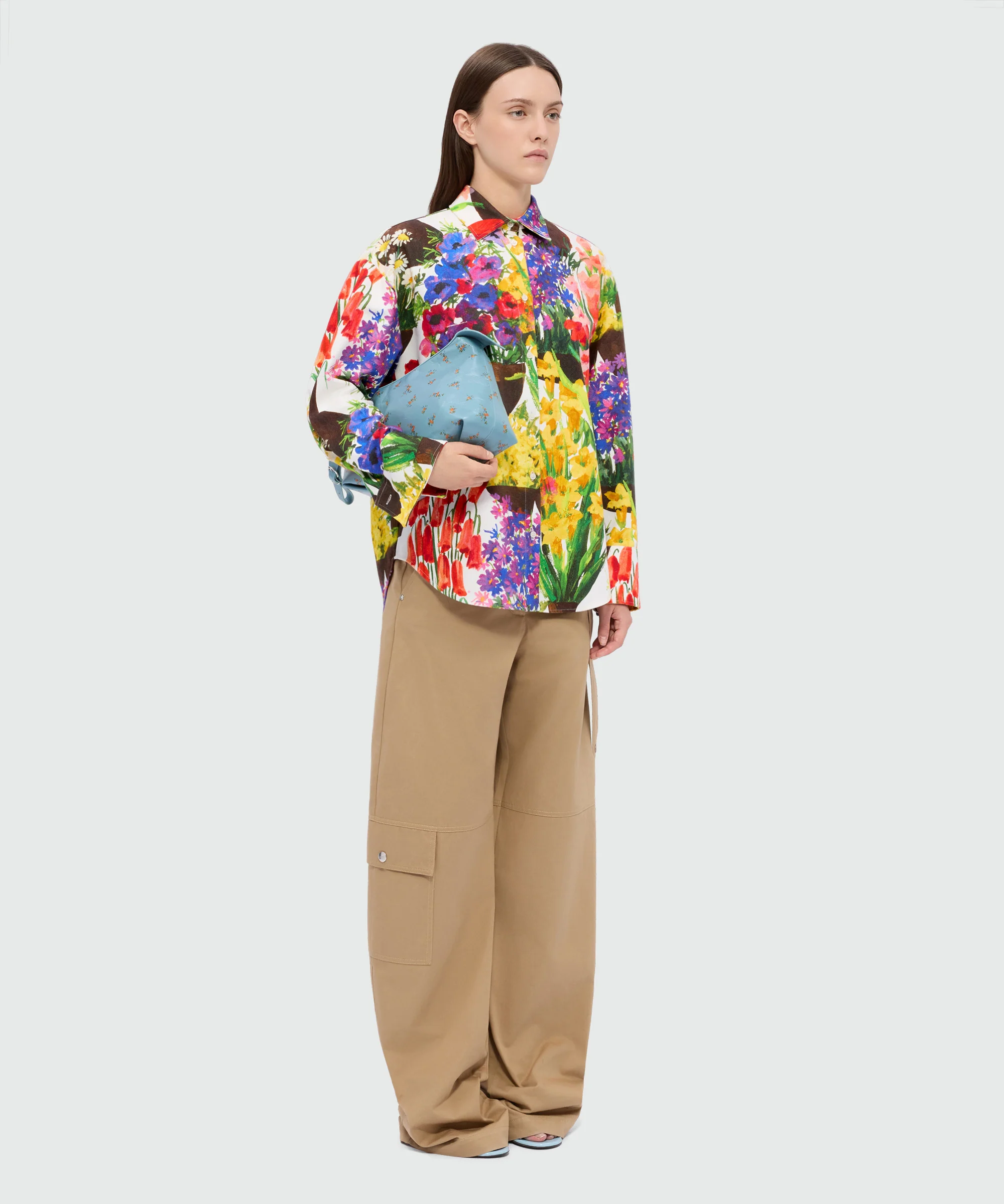 Multicolor printed canvas shirt dress - Image 4