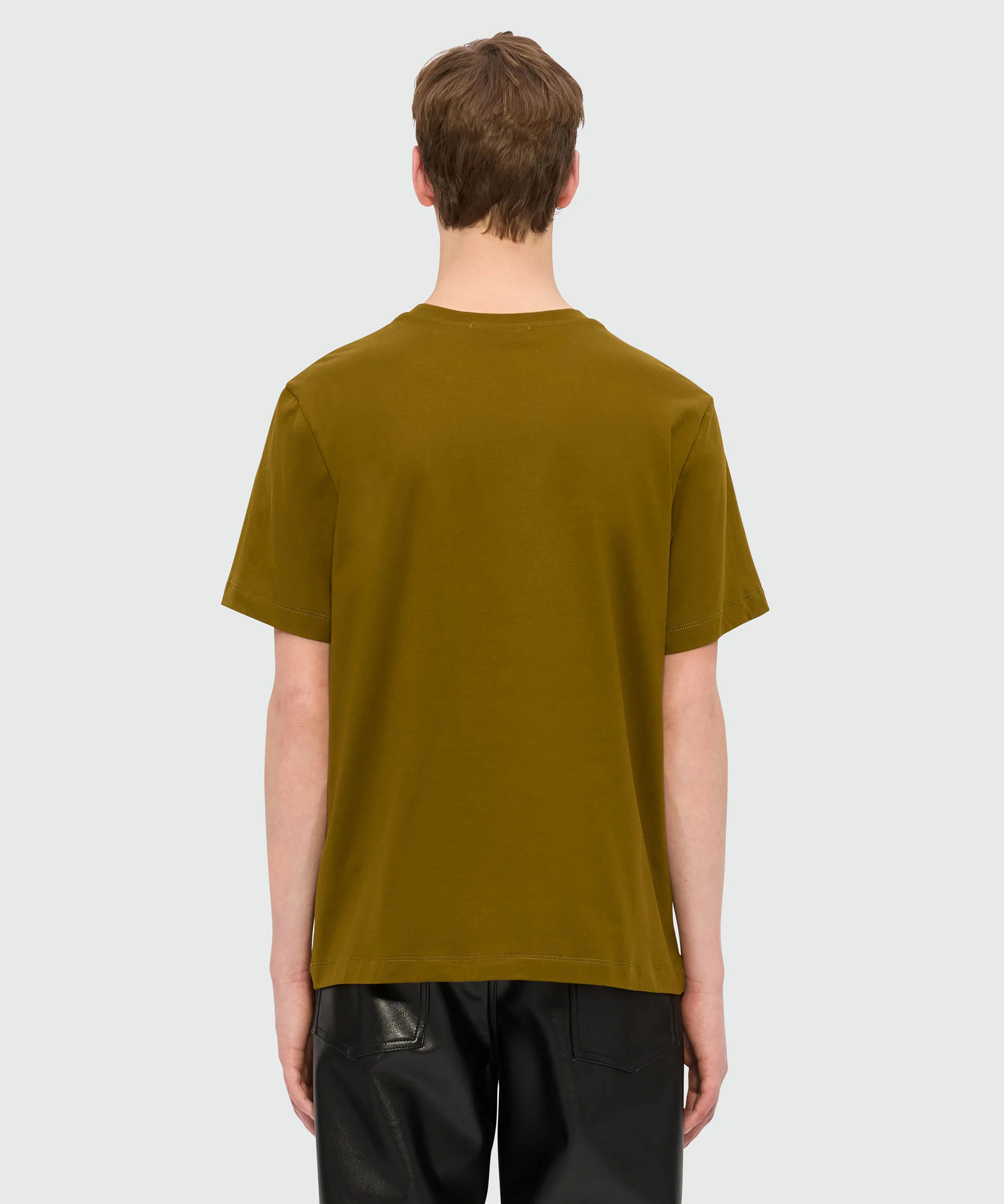 Olive green jersey T-shirt with MSGM patch - Image 3