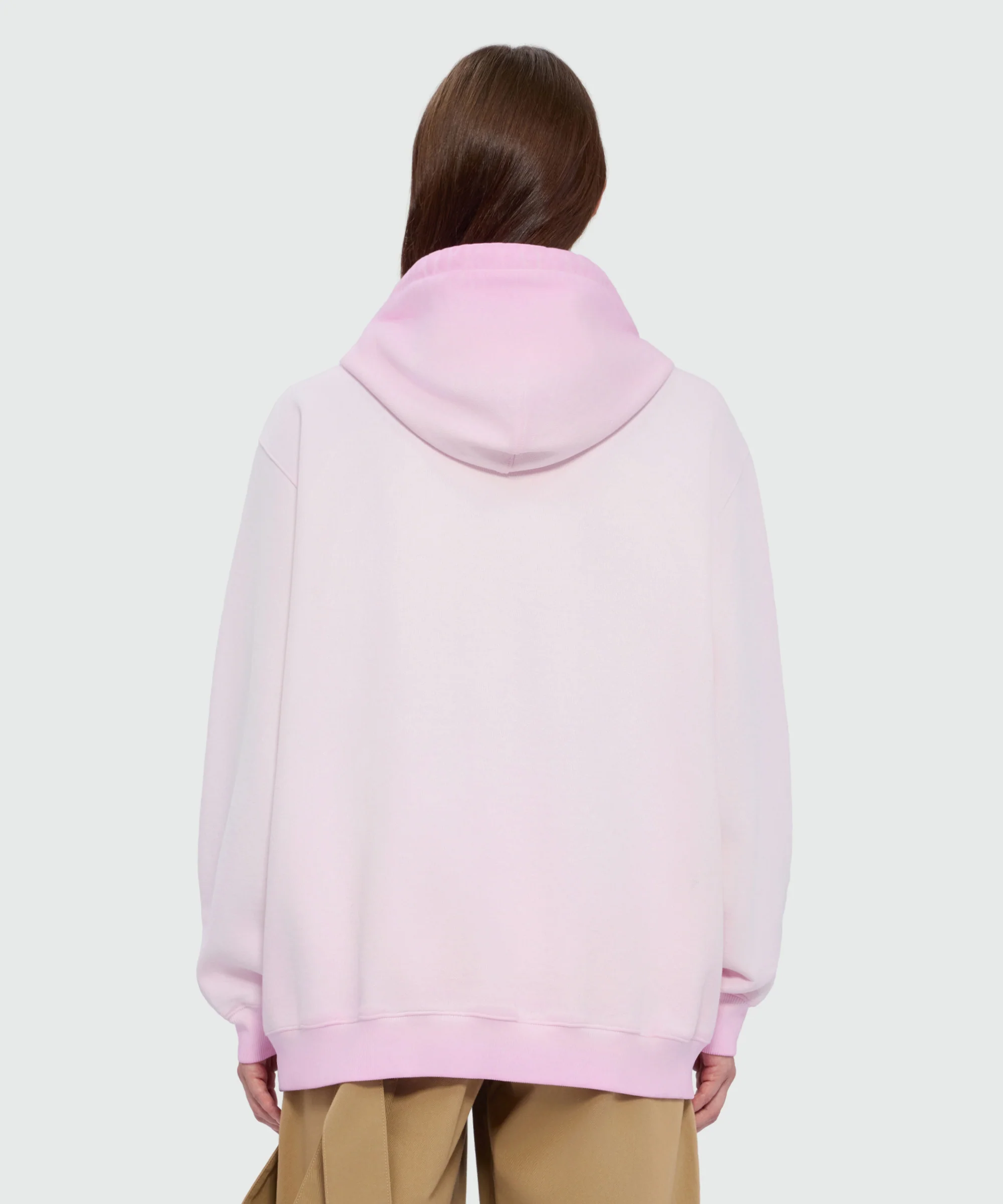 Pink cotton hoodie with hand-applied gradient treatment - Image 3