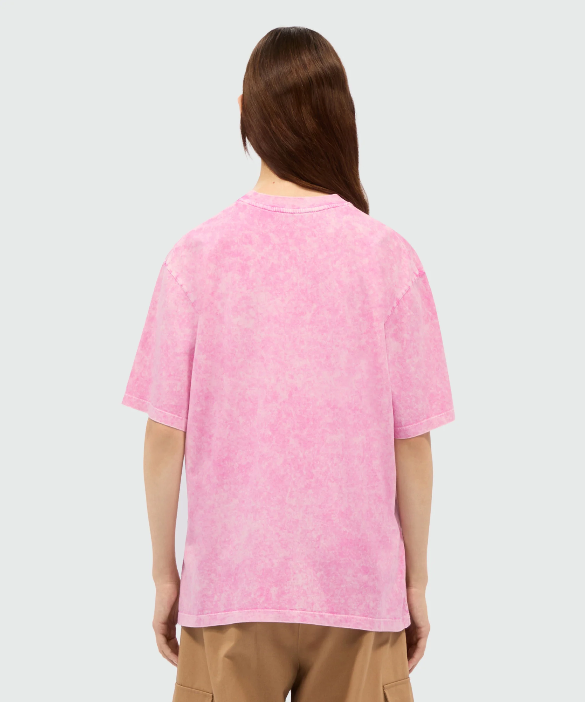 Pink faded cotton T-shirt with "MSGM Concert Bunny" print - Image 3