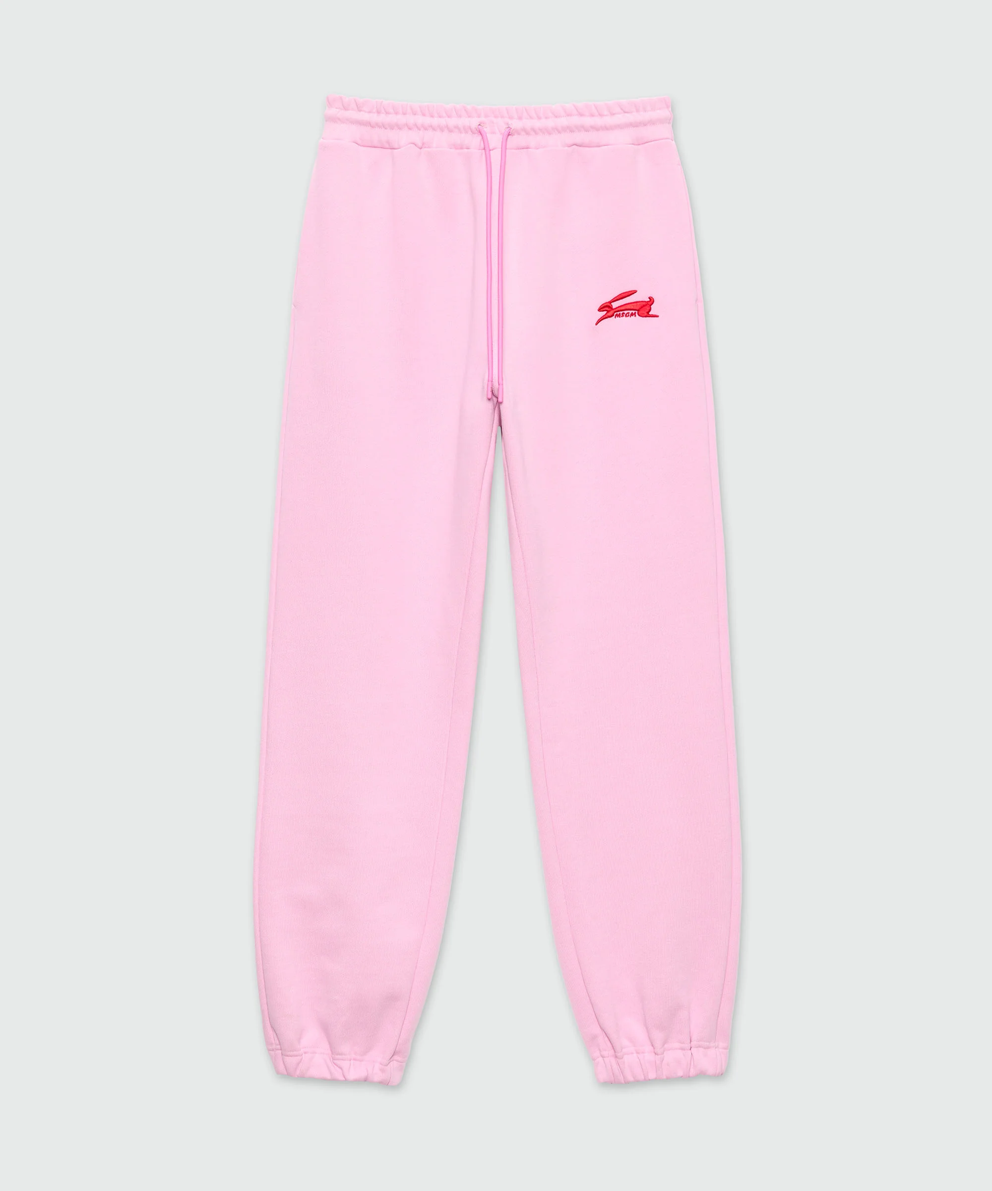 Pink joggers with "Follow the Rabbit®" embroidery