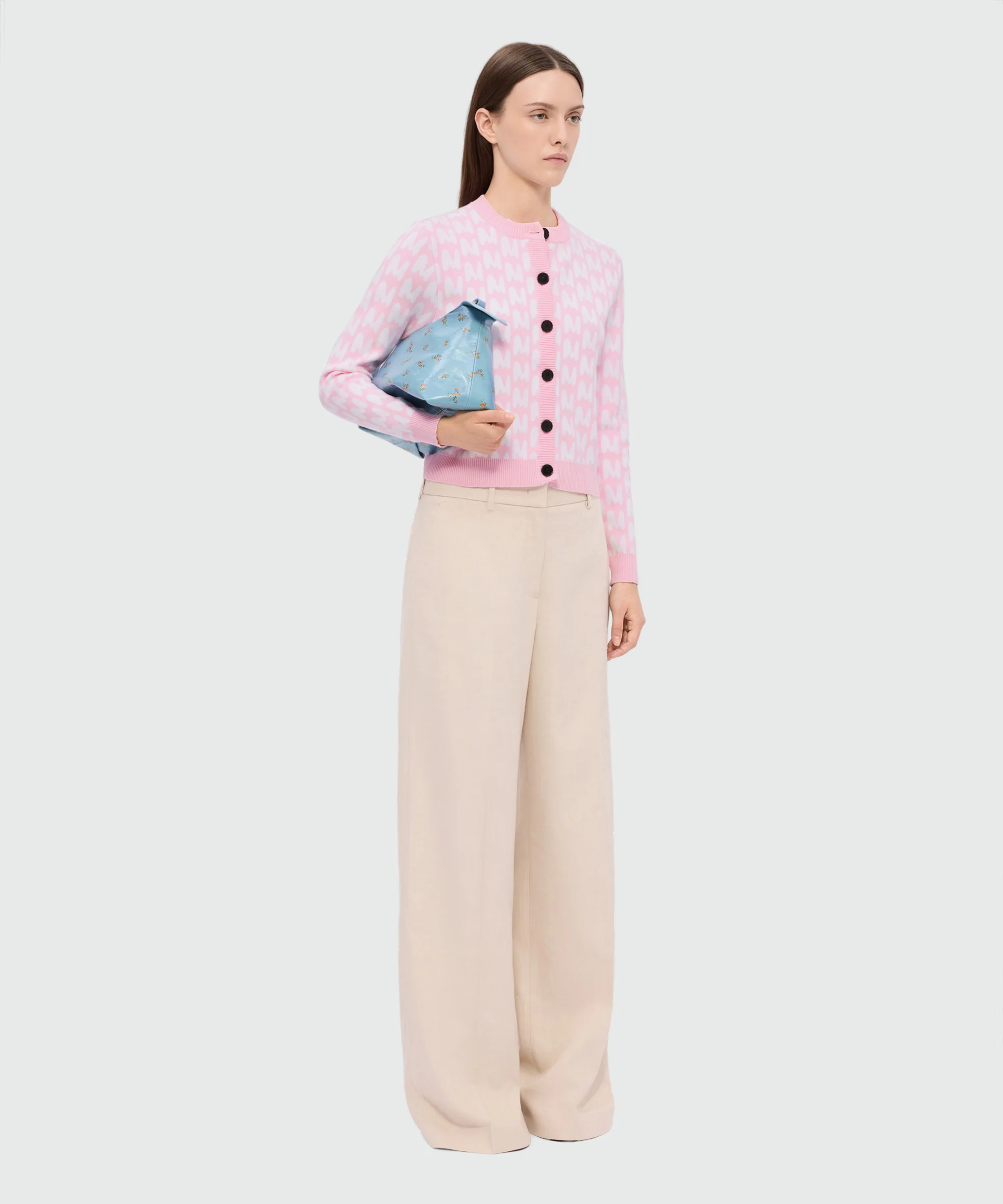 Pink MWAVE jacquard cardigan with contrast button closure - Image 4