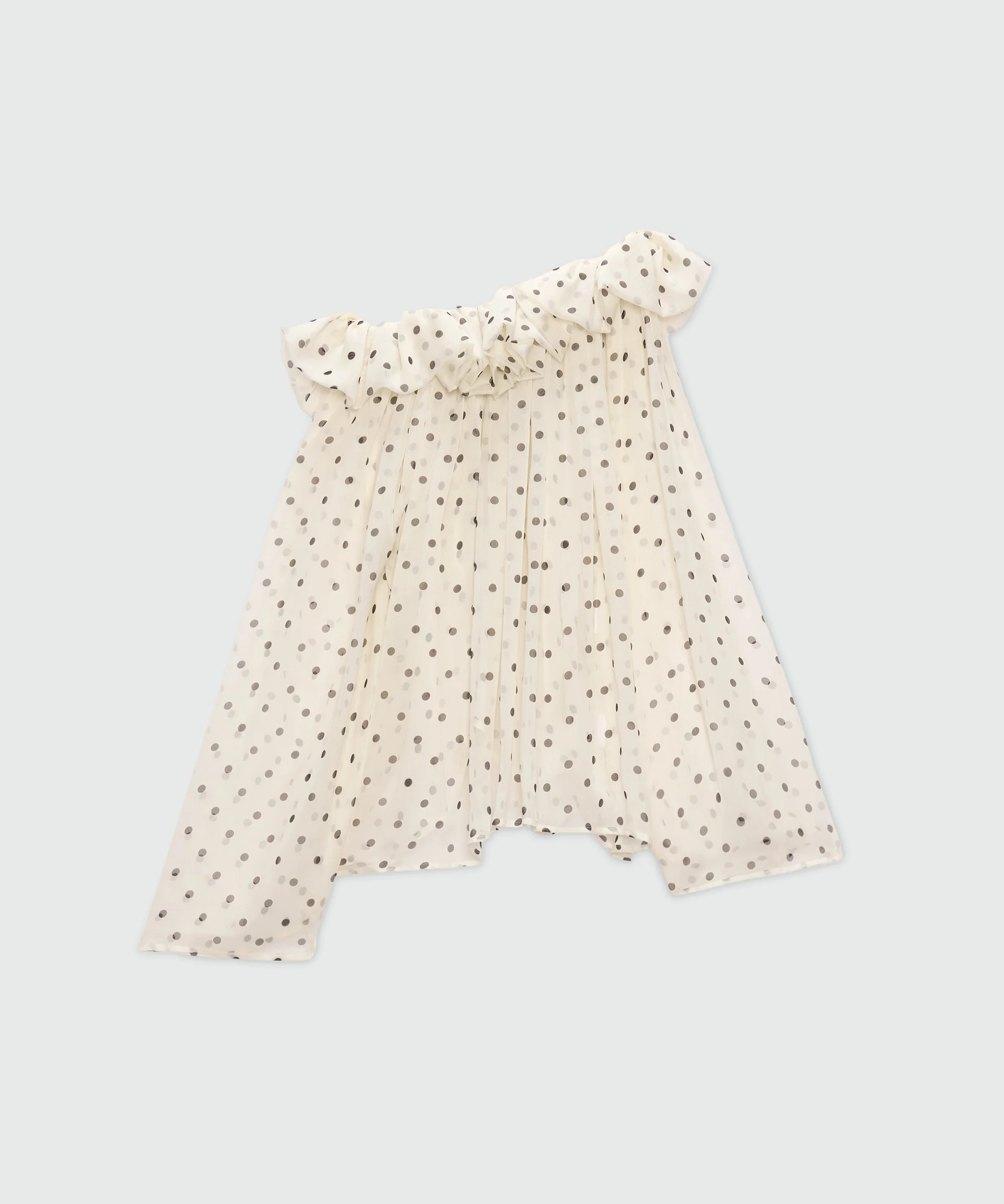 Polka dot chiffon blouse with maxi ruffle. - Image 4