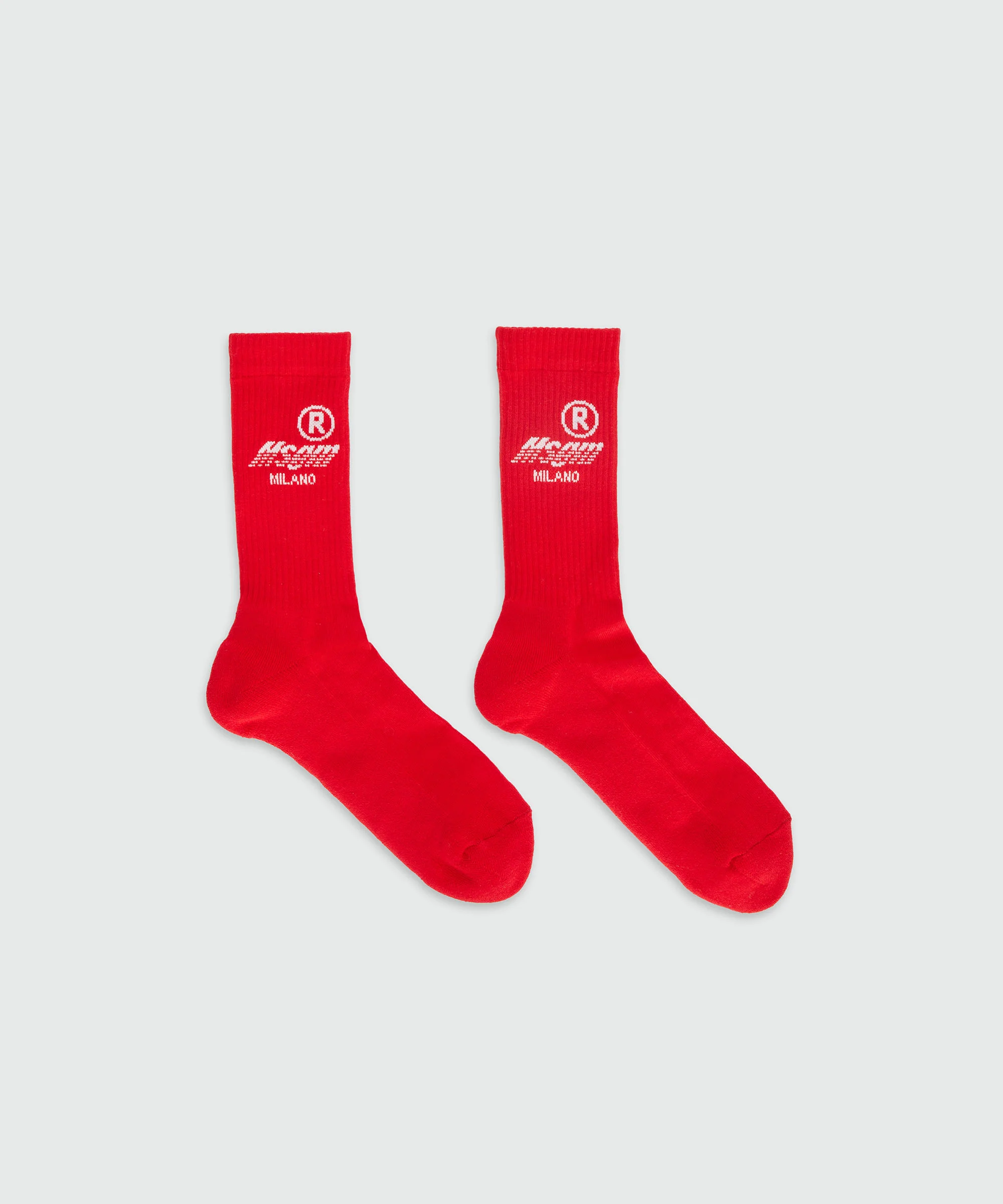 Red socks with MSGM Race jacquard graphics