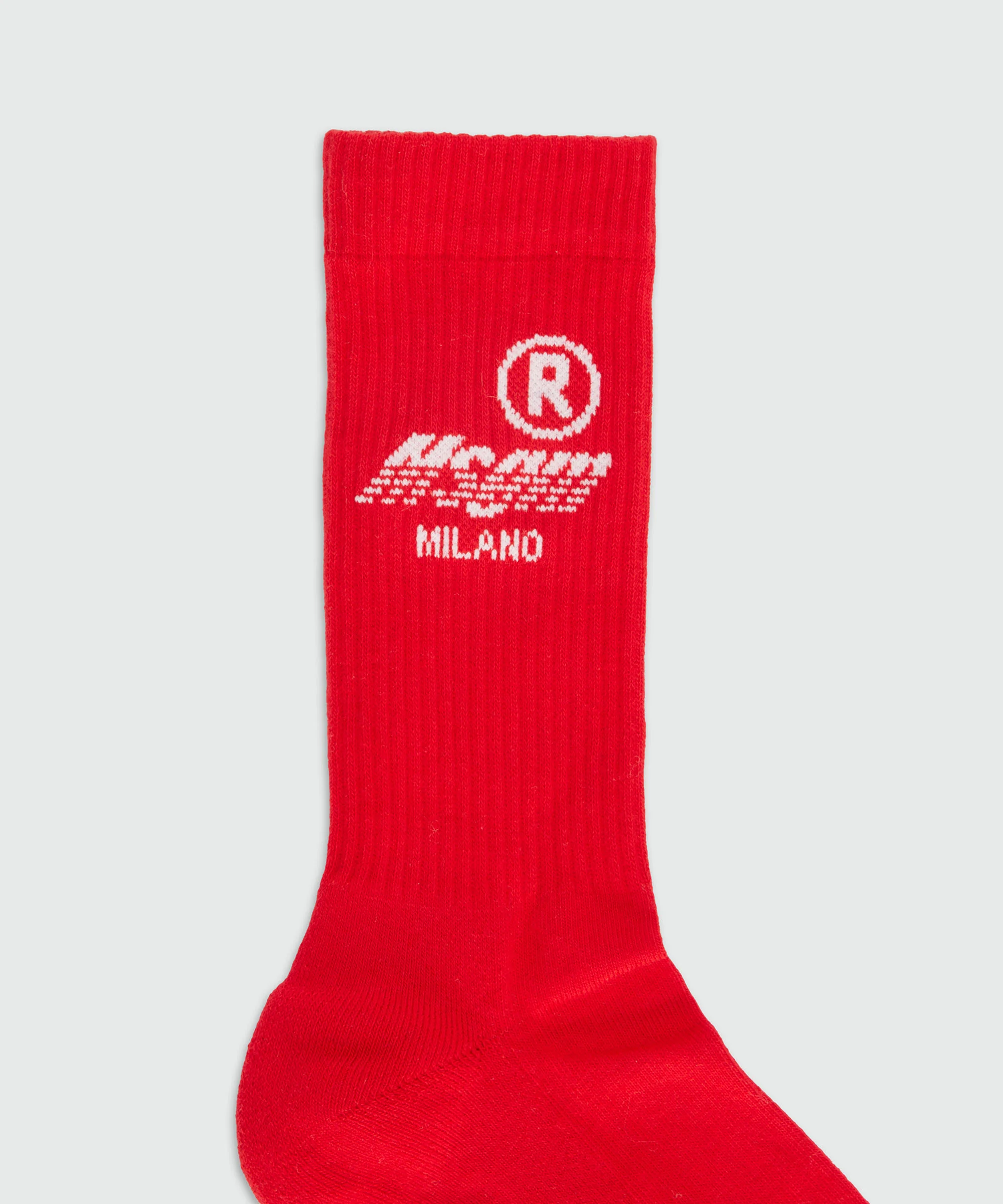 Red socks with MSGM Race jacquard graphics - Image 2