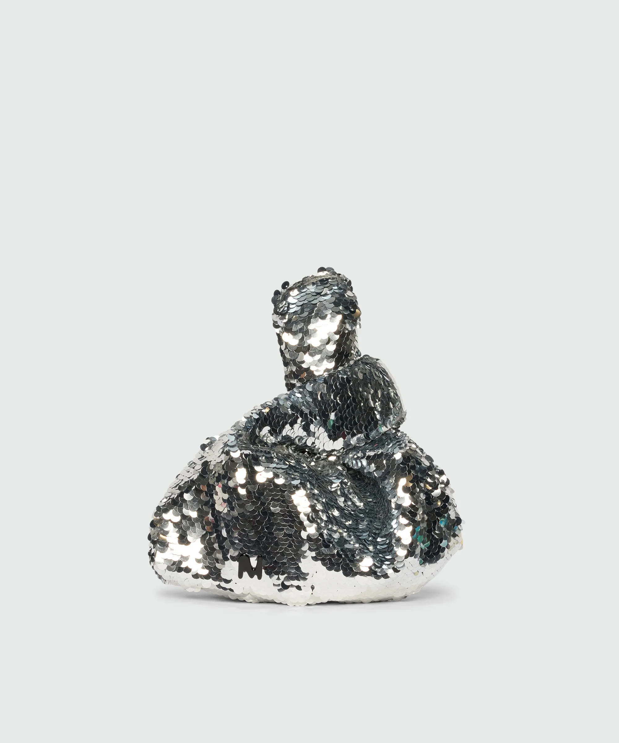 Silver sequin mini handbag.