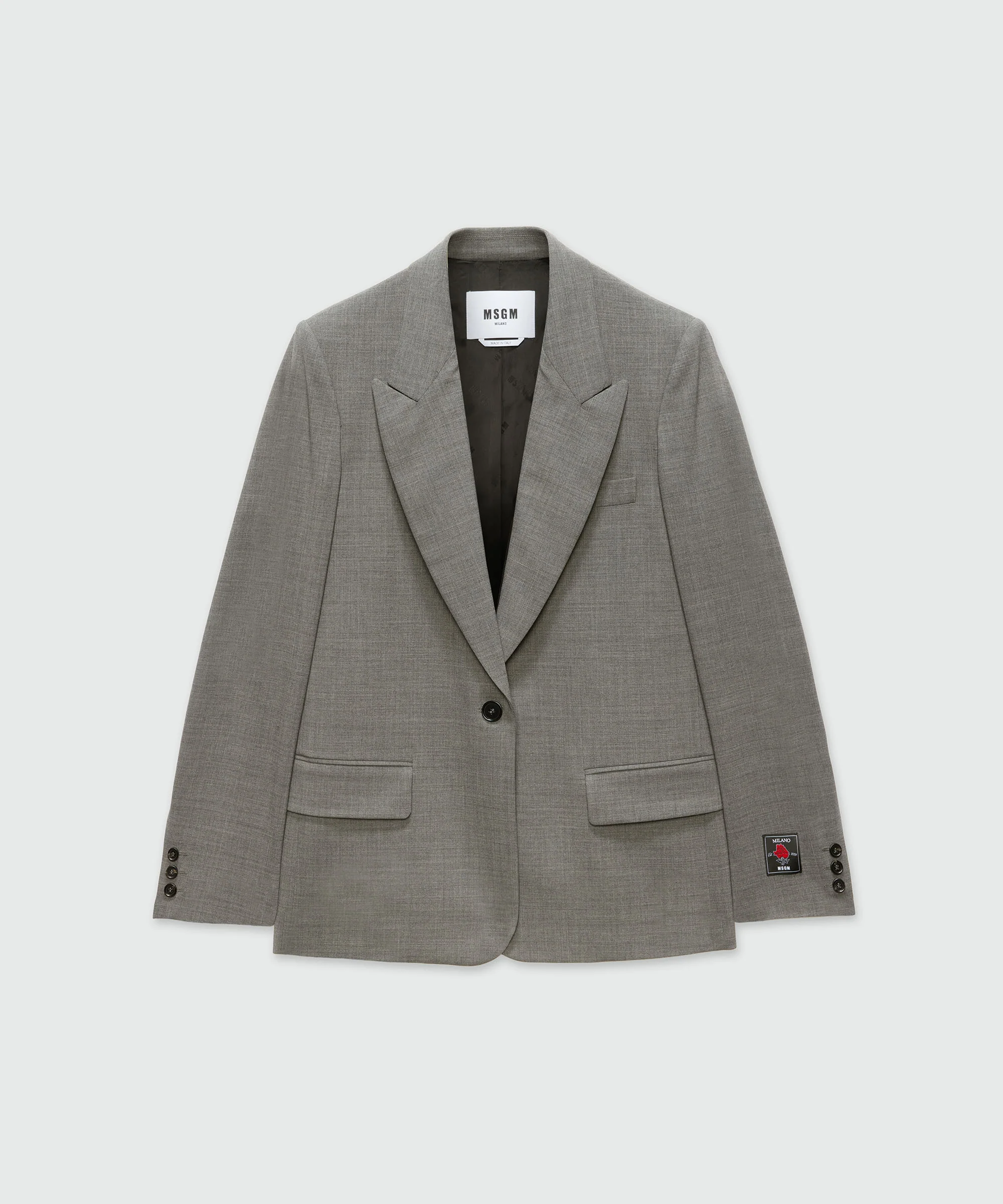 Single-breasted anthracite jacket in cool wool