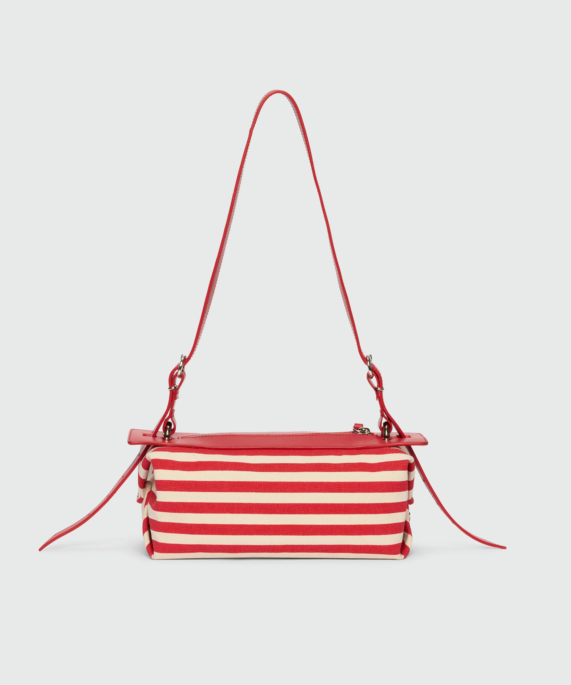 Small bowling bag in striped and polka dot print canvas. - Image 2