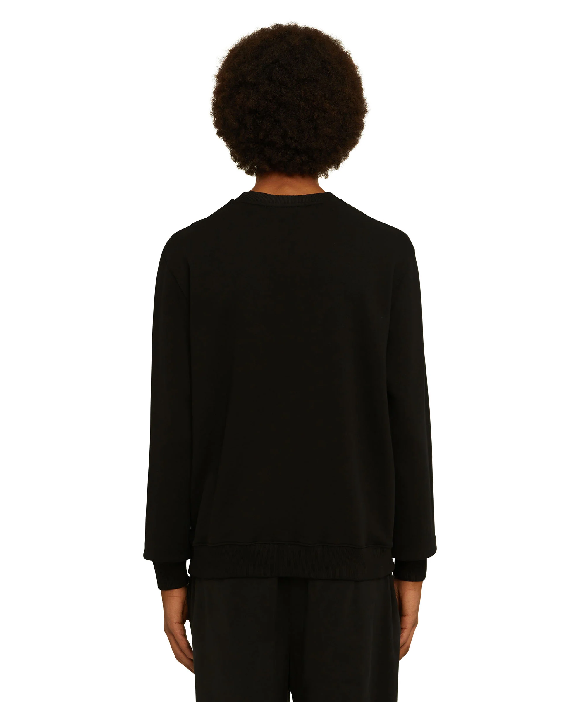 Solid color cotton crewneck sweatshirt with MSGM micro logo - Image 3