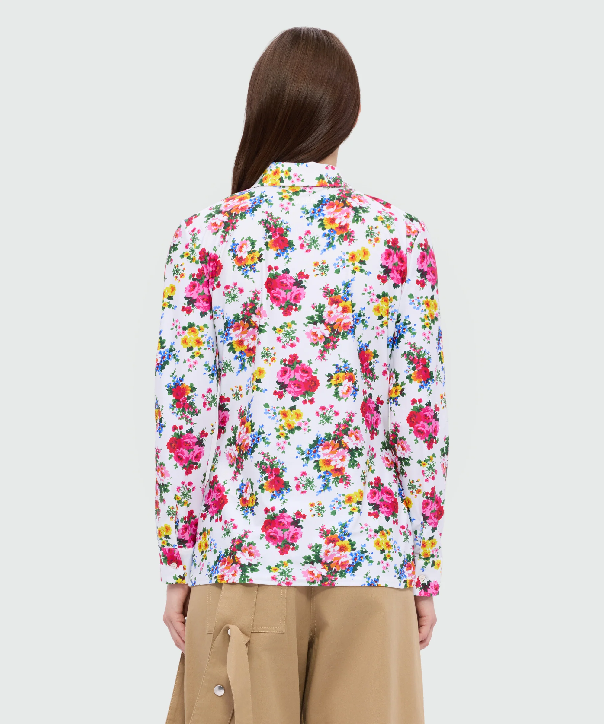 White floral-print lycra shirt - Image 3