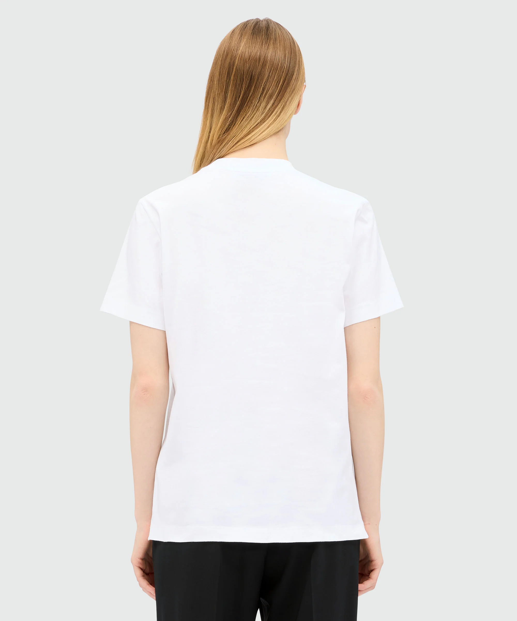 White jersey T-shirt with "Cute Kitty" graphic and cursive MSGM logo - Image 3