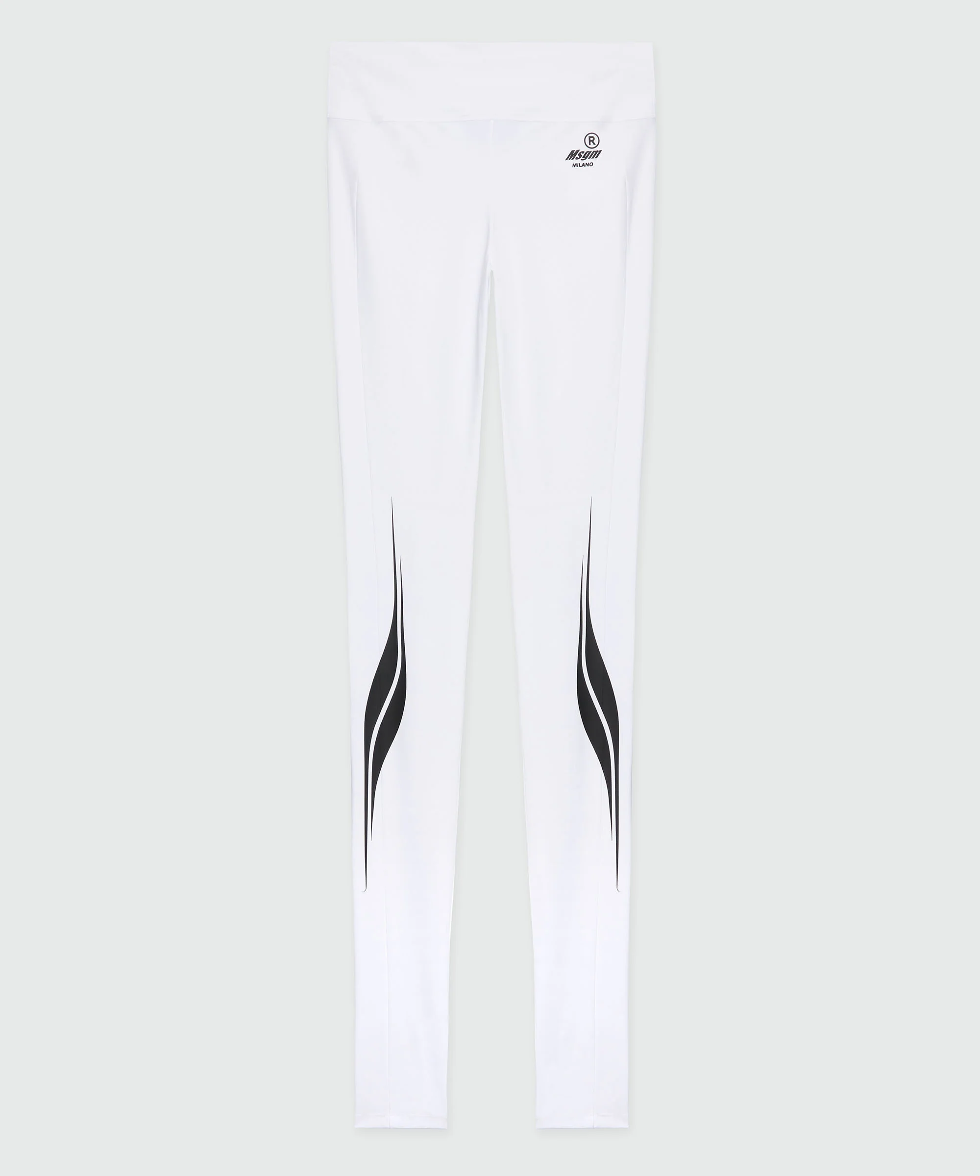 White Lycra leggings with MSGM Race print
