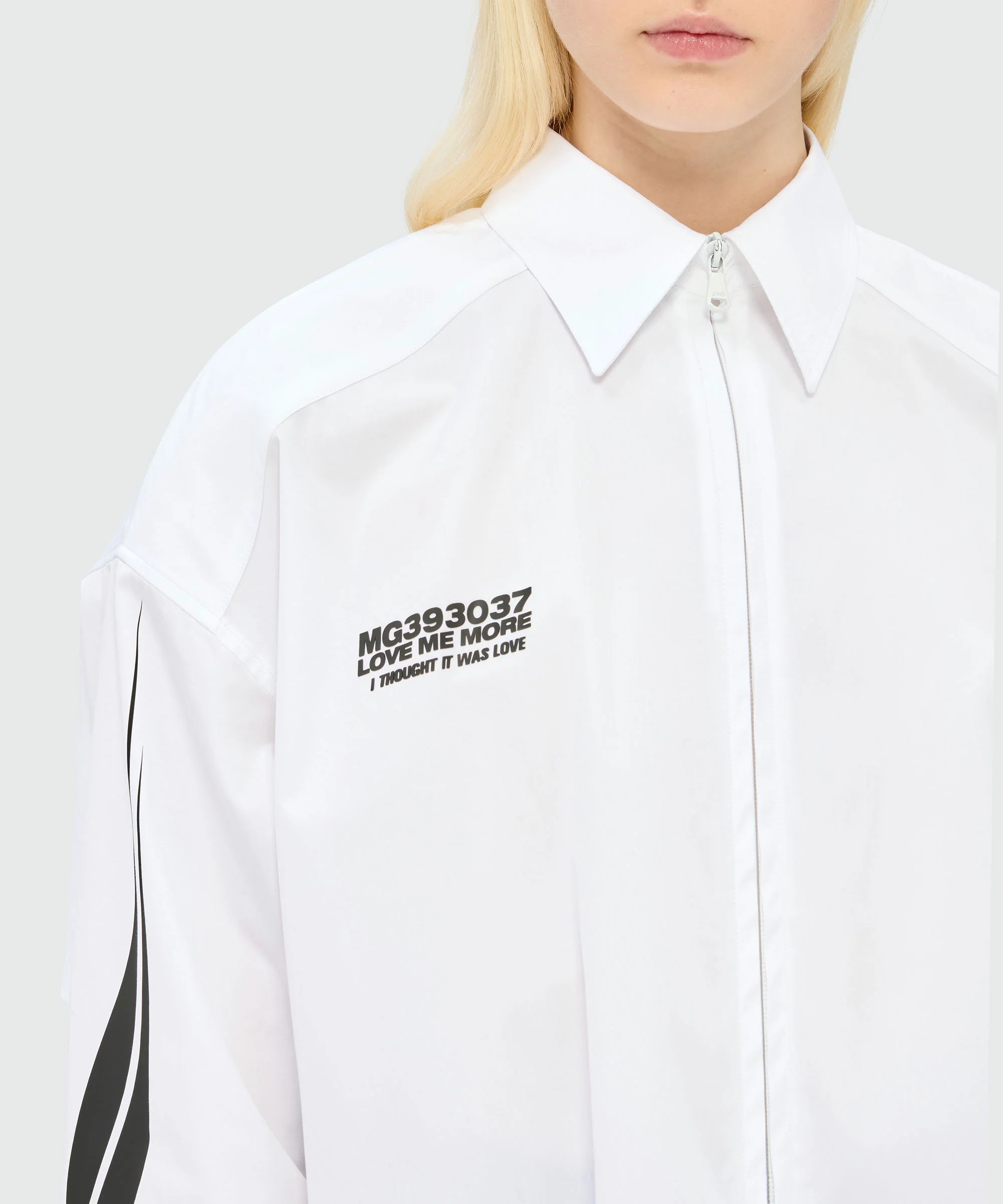 White poplin shirt with MSGM Race graphic - Image 5